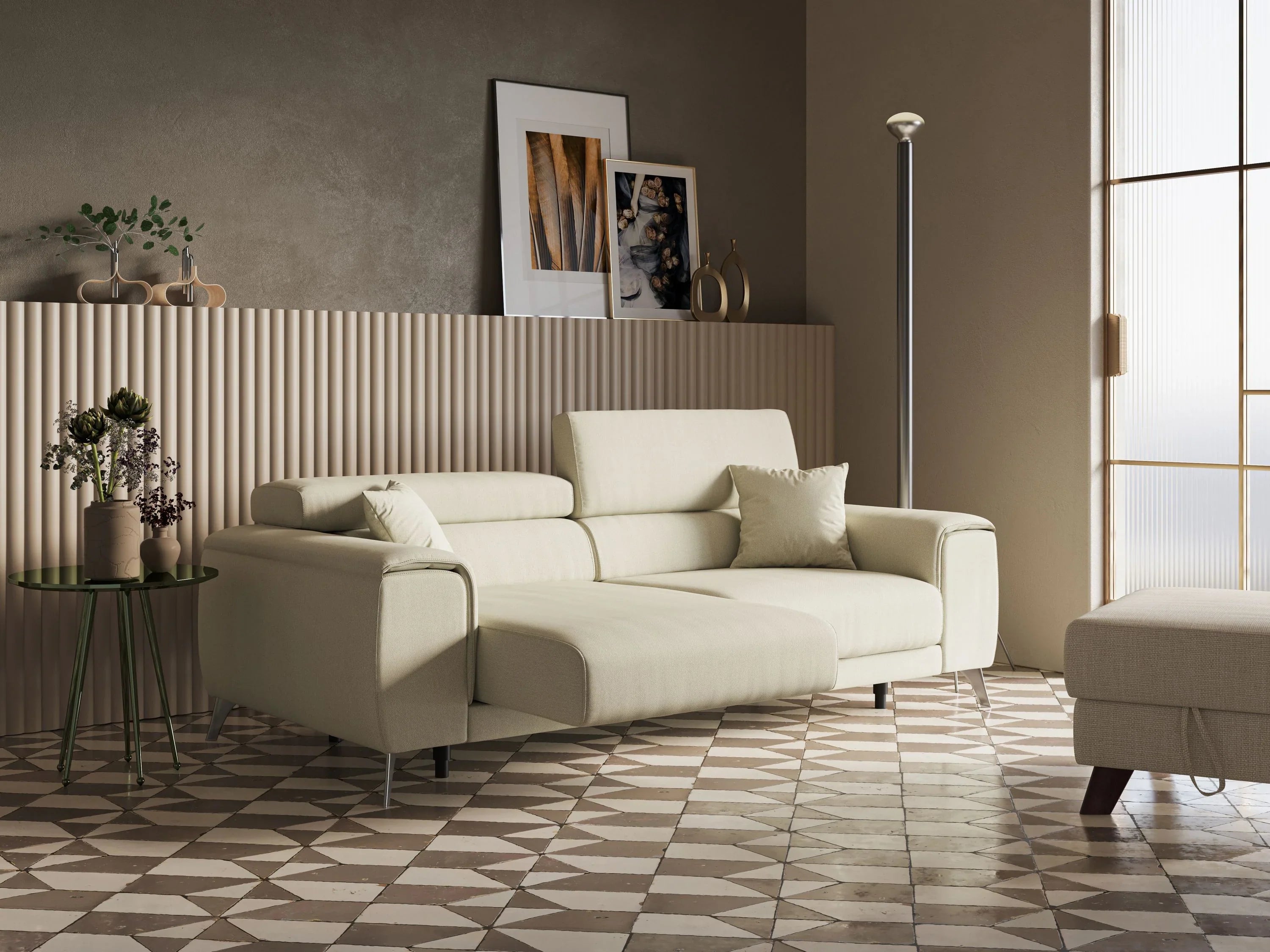 Divano con seduta scorrevole