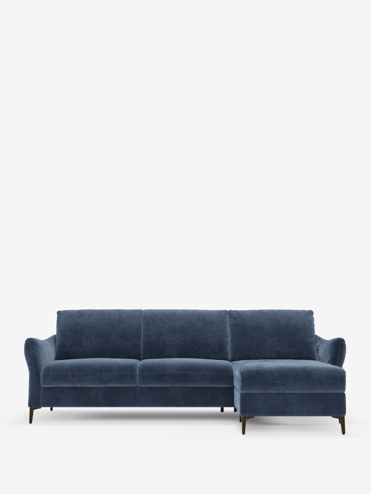 Dalia schlafsofa mit Chaiselongue mit Stauraum und Matratze 18 cm hoch – hohe Füße und fleckenabweisender Stoff T30