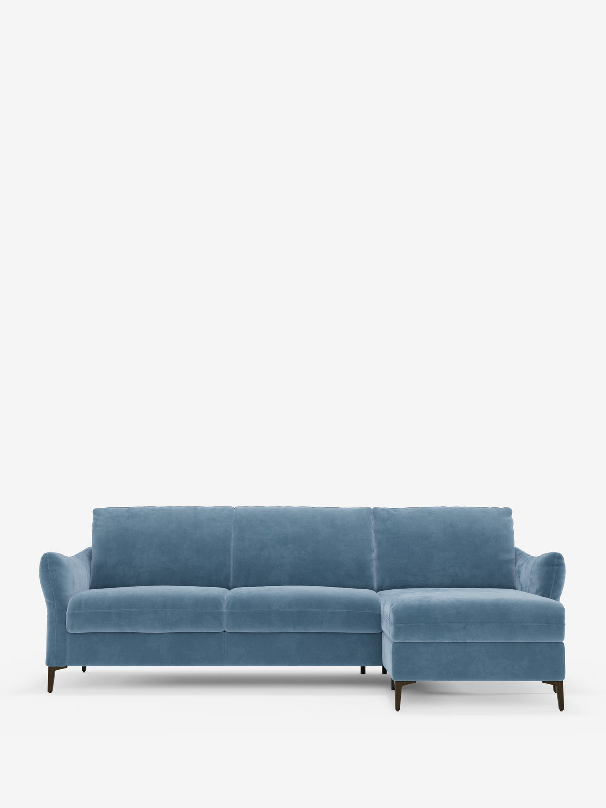 Dalia schlafsofa mit Chaiselongue mit Stauraum und Matratze 18 cm hoch – hohe Füße und fleckenabweisender Stoff T30