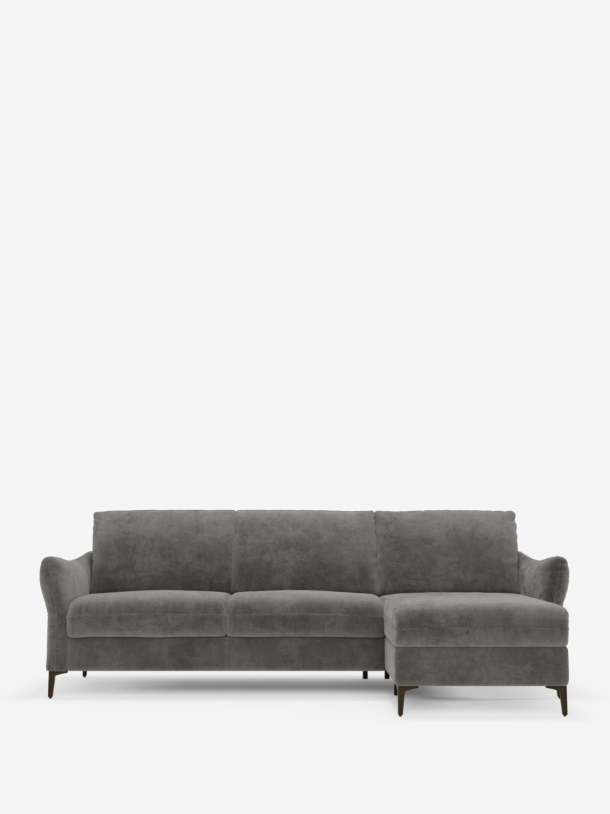 Dalia schlafsofa mit Chaiselongue mit Stauraum und Matratze 18 cm hoch – hohe Füße und fleckenabweisender Stoff T30