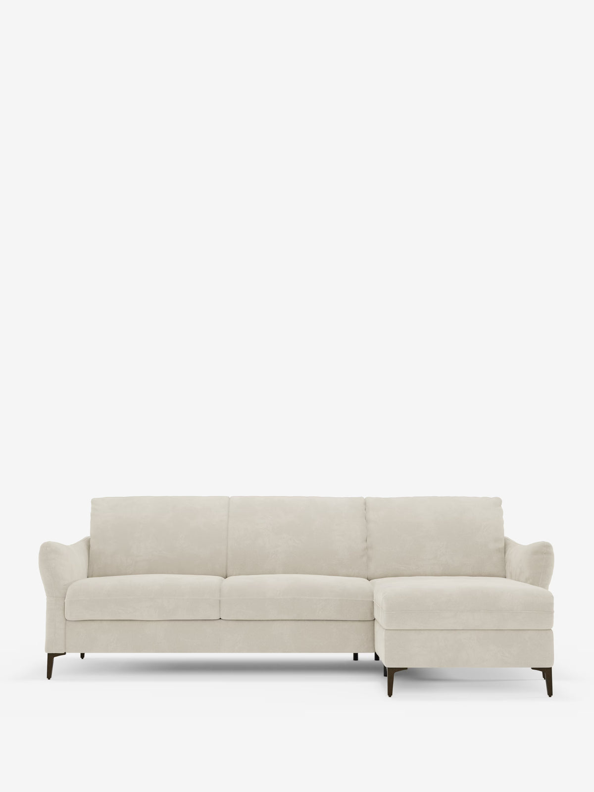 Dalia schlafsofa mit Chaiselongue mit Stauraum und Matratze 18 cm hoch – hohe Füße und fleckenabweisender Stoff T30