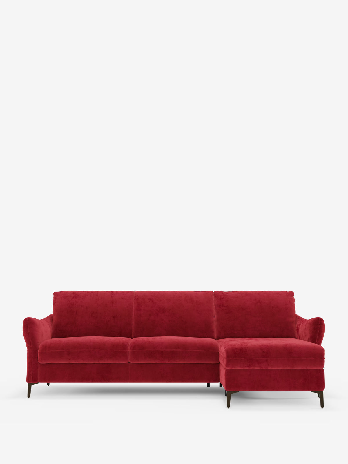 Dalia schlafsofa mit Chaiselongue mit Stauraum und Matratze 18 cm hoch – hohe Füße und fleckenabweisender Stoff T30