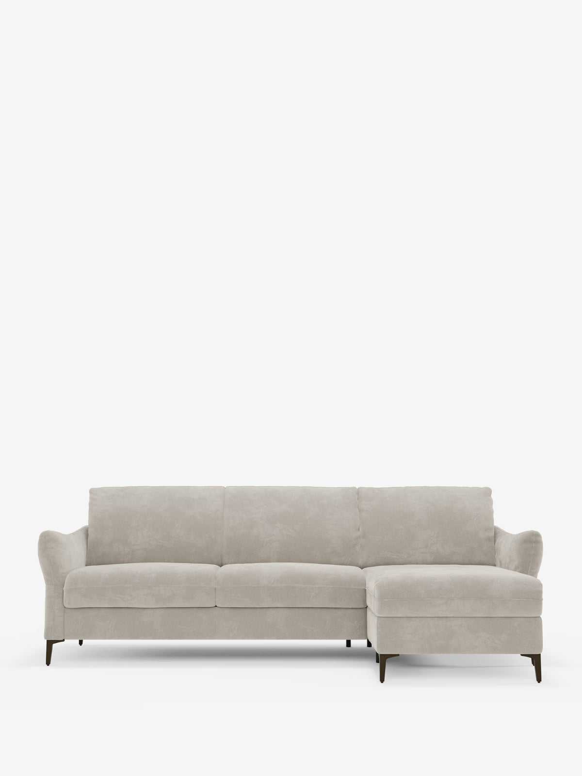 Dalia schlafsofa mit Chaiselongue mit Stauraum und Matratze 18 cm hoch – hohe Füße und fleckenabweisender Stoff T30