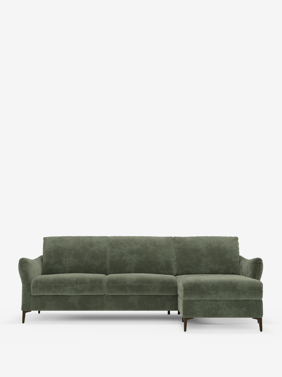 Dalia schlafsofa mit Chaiselongue mit Stauraum und Matratze 18 cm hoch – hohe Füße und fleckenabweisender Stoff T30