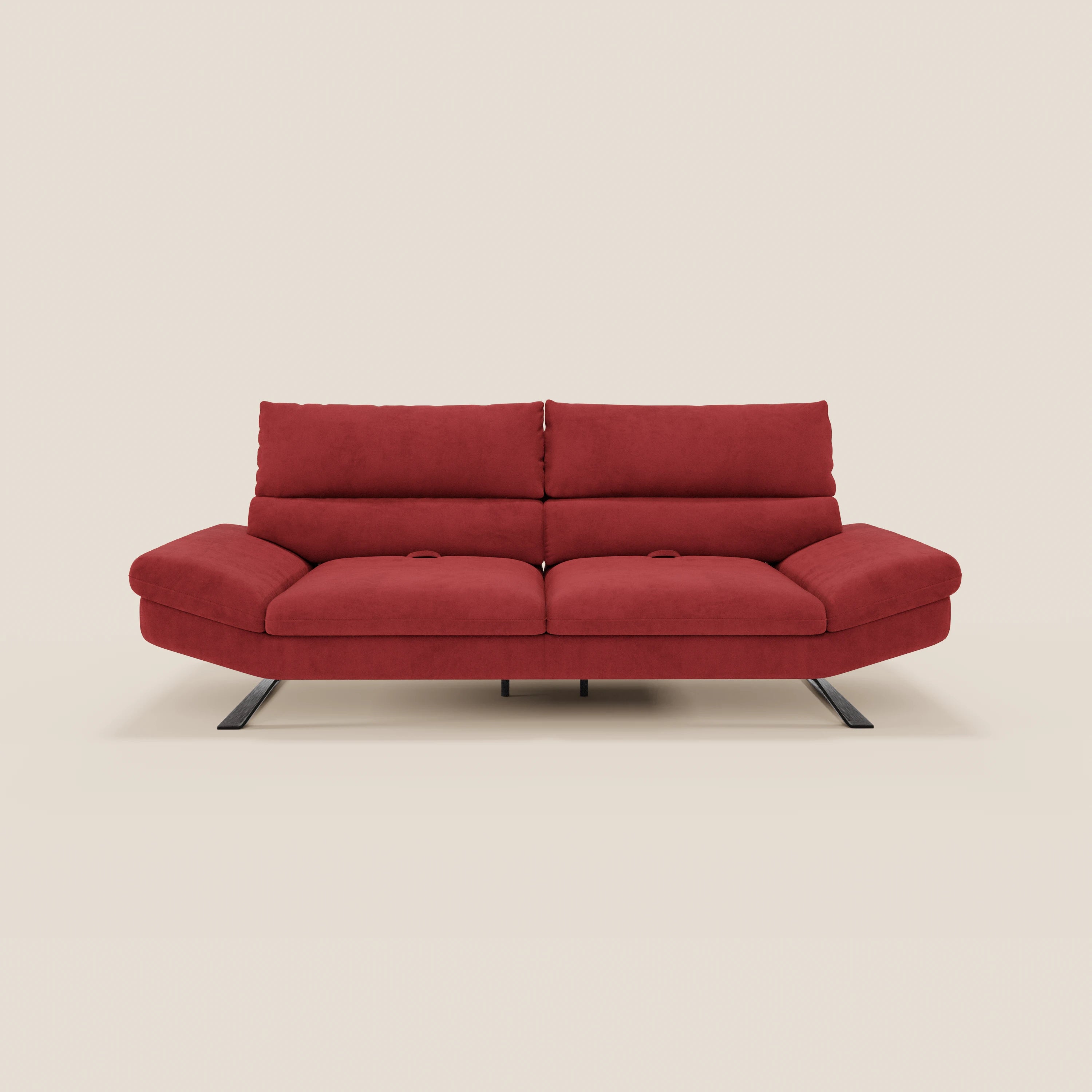 Eclipse Divano dal design moderno 2 e 3 posti con schienali traslanti - piedini alti in elegante microfibra smacchiabile T11 - divani.store