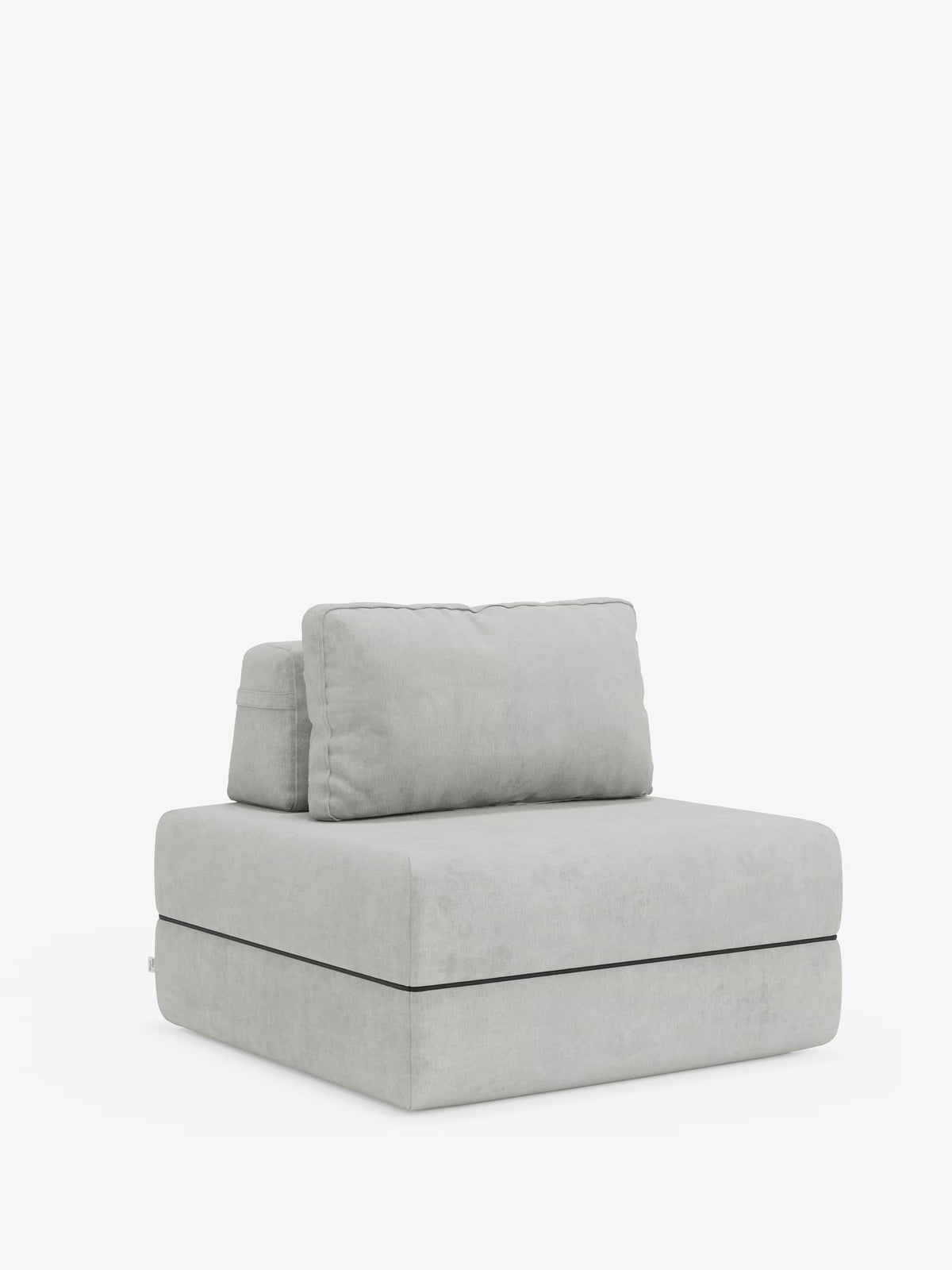La poltrona letto Rift con materasso alto 24 cm e memory foam di Divani.Store è una moderna poltrona senza braccioli rivestita in tessuto T31 grigio chiaro e resistente alle macchie. Caratterizzata da una silhouette squadrata dalle linee pulite e minimaliste, questa poltrona trasformabile presenta una seduta imbottita e un cuscino dello schienale abbinato con schienale regolabile. Su uno sfondo chiaro, offre morbidezza e stile contemporaneo.