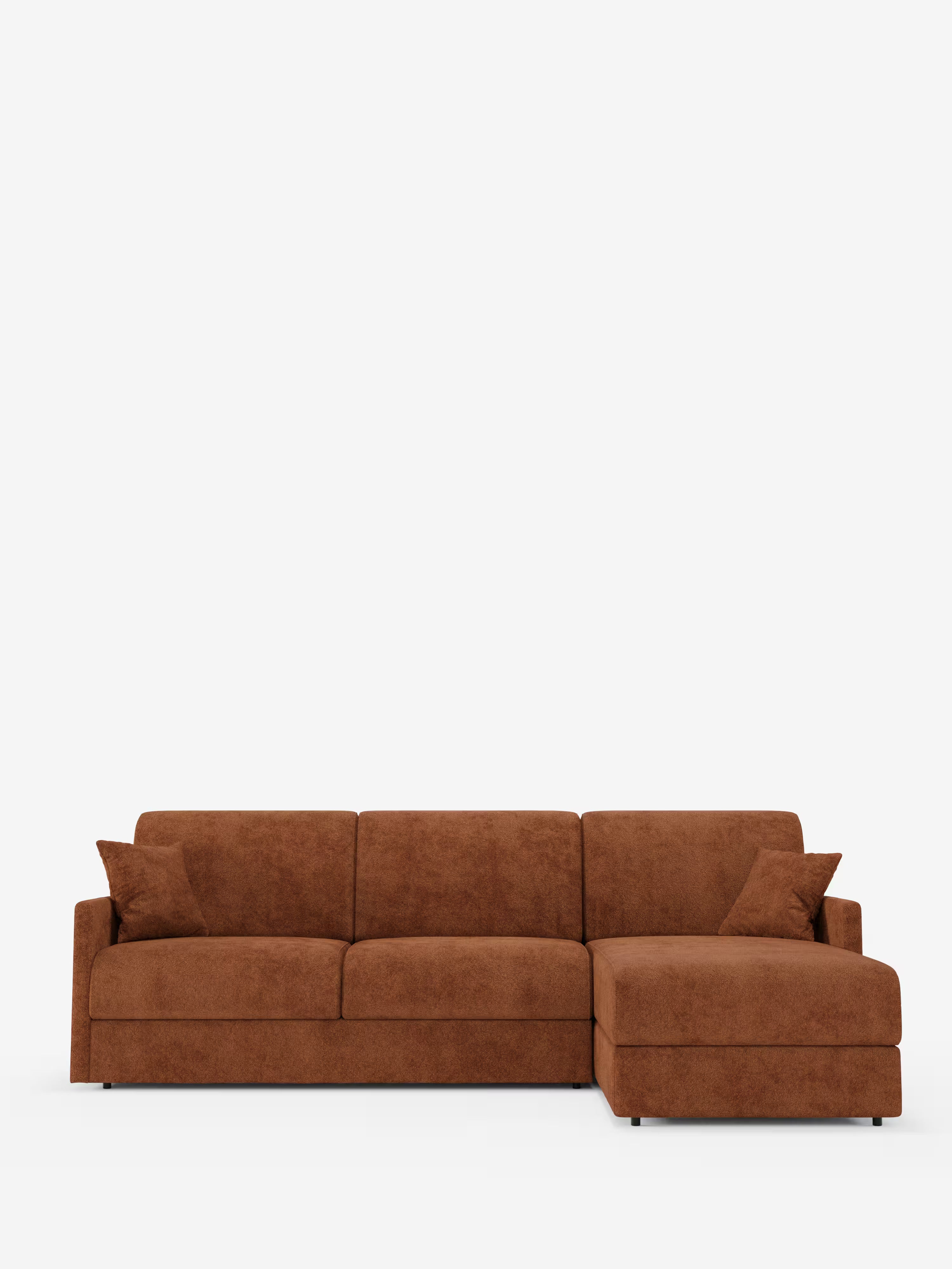 Tommy Divano Letto con penisola contenitore - design minimal e sfoderabile in tessuto smacchiabile simil cotone T33