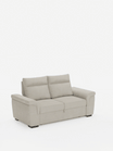 Ischia 3-Sitzer-Sofa mit ausziehbarem Pouf und verschiebbaren Rückenlehnen aus fleckenabweisendem Mischleinenstoff