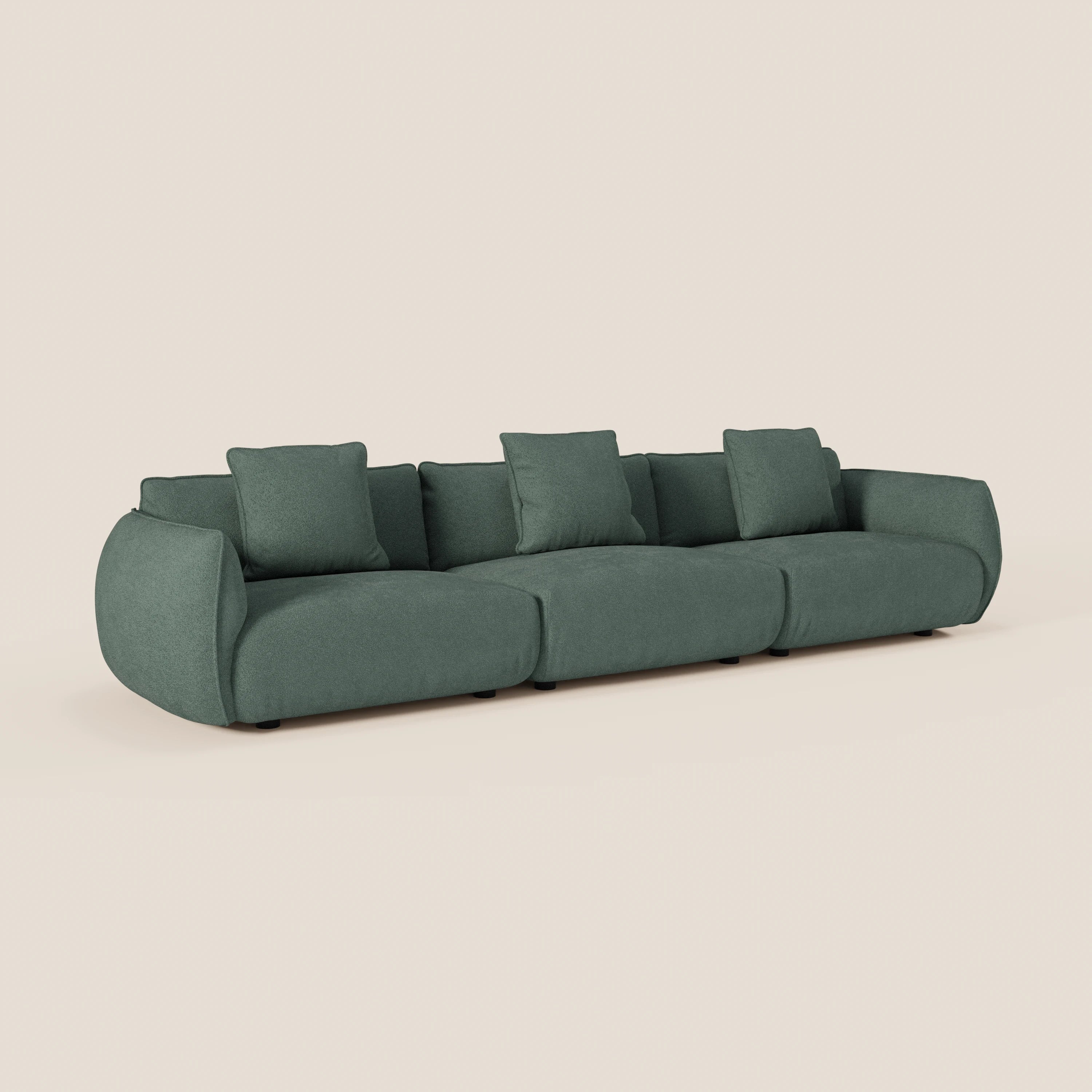 Nimbus divano lineare modulare a 3 sedute componibile in morbido tessuto T33 - divani.store