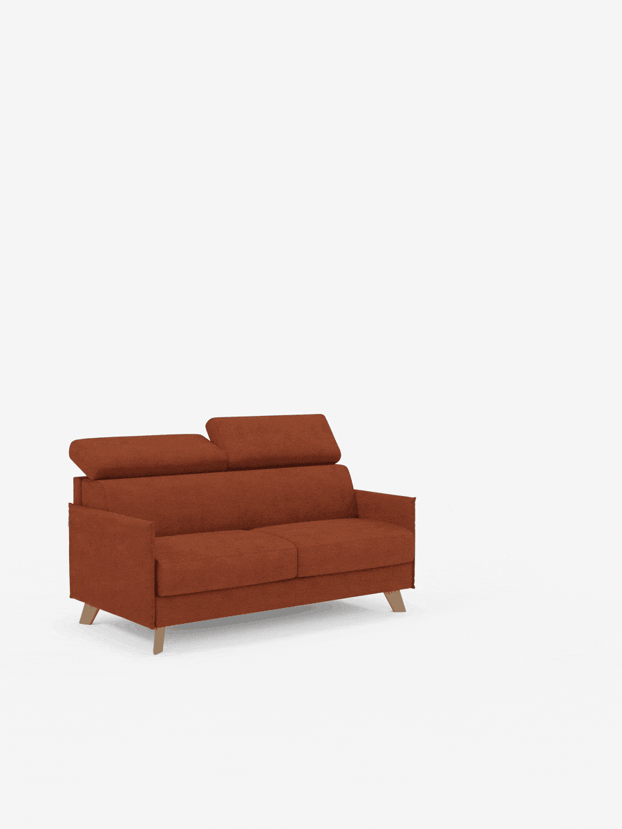 Sole Schlafsofa mit Matratze und verstellbaren Kopfstützen – elegantes Design, 100 % abziehbarer Bezug aus fleckenabweisendem Stoff T23