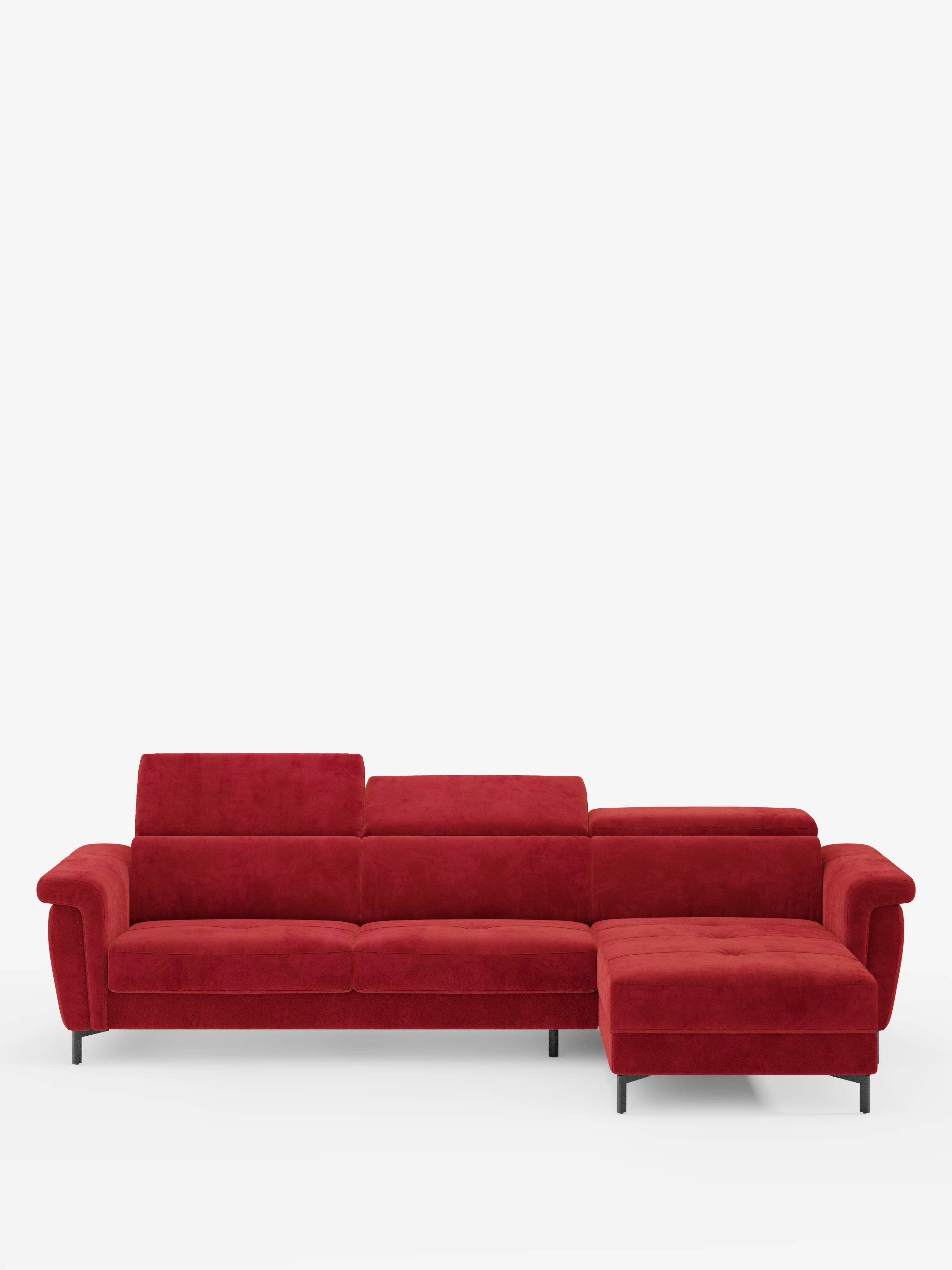 Capri Divano letto angolare con penisola contenitore e poggiatesta reclinabili - elegante tessuto smacchiabile T30