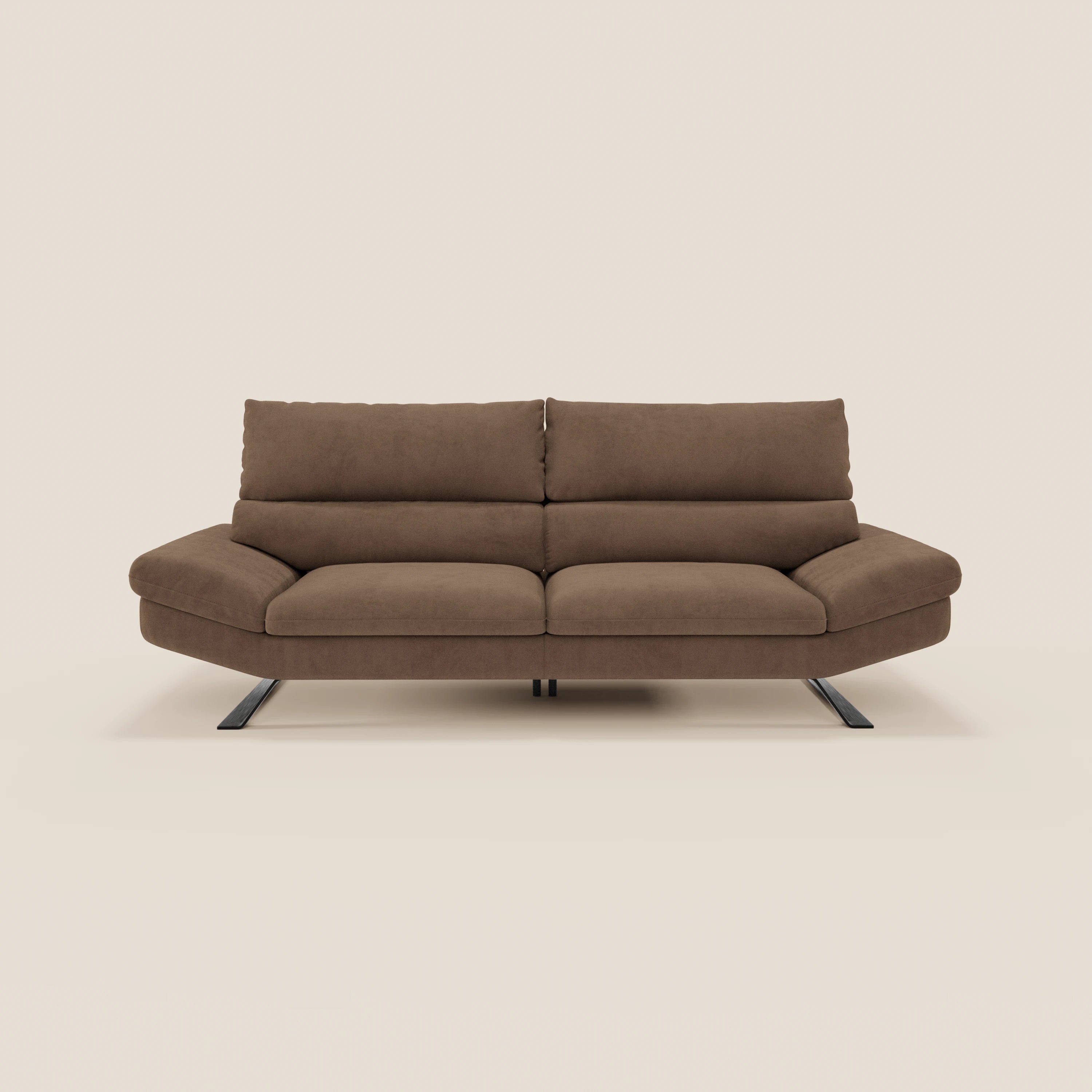Eclipse Divano dal design moderno 2 e 3 posti con schienali traslanti - piedini alti in elegante microfibra smacchiabile T11 - divani.store