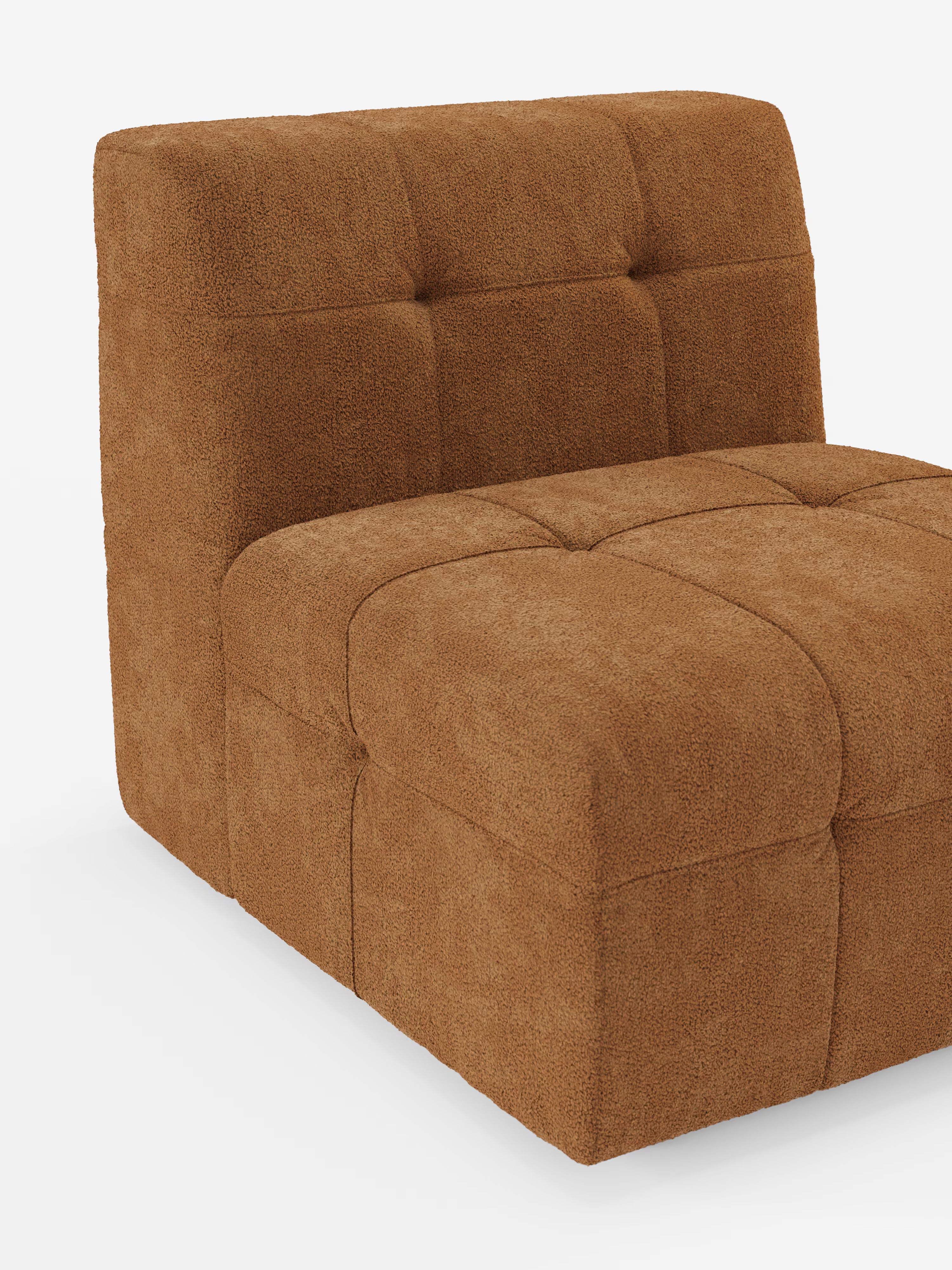 Mosaic Sesselmodul 77 cm aus Bouclé – Capitonné und Design aus fleckenabweisendem Stoff T21