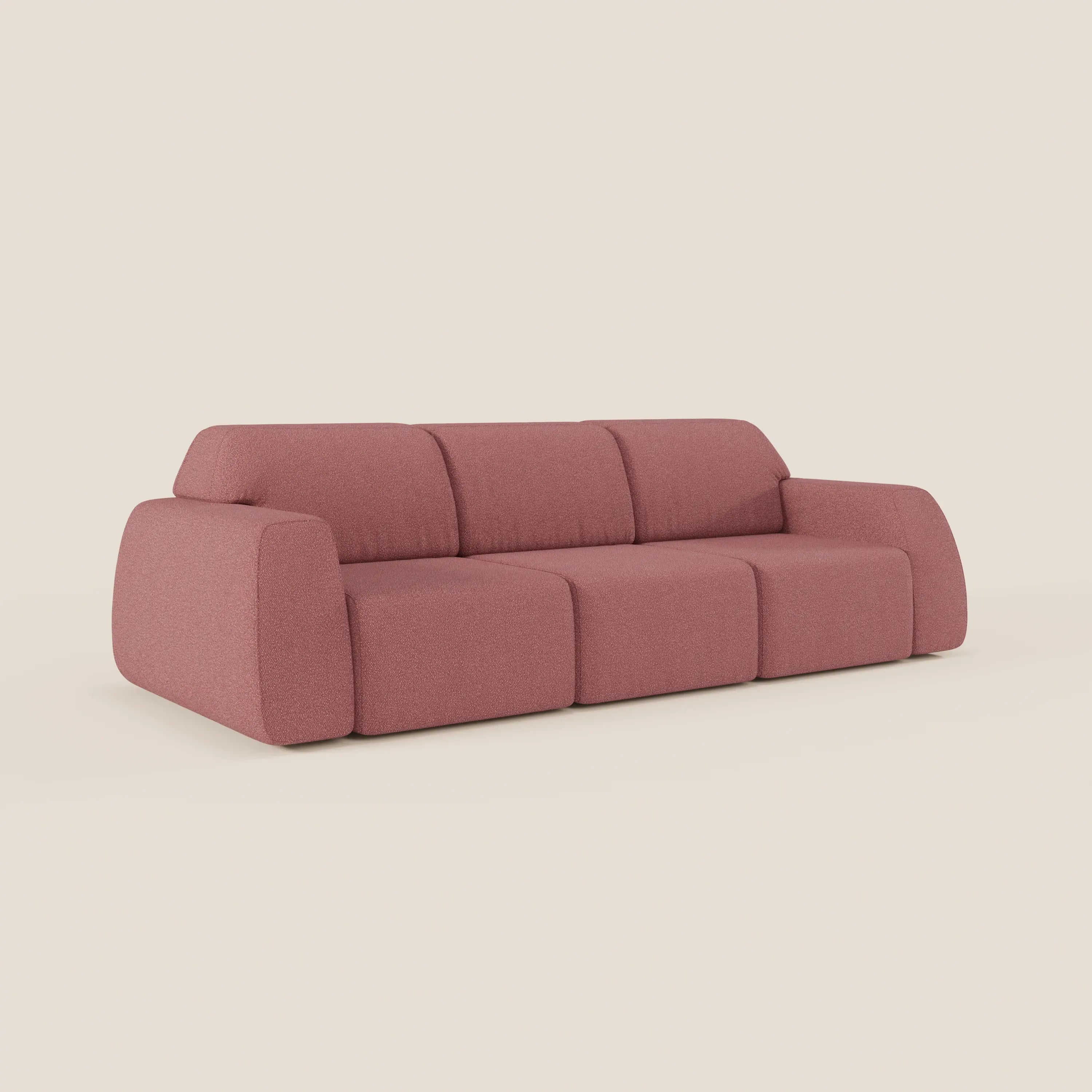 Orbit divano con 3 sedute scorrevoli e allungabili in tessuto effetto cotone smacchiabile T33 - divani.store