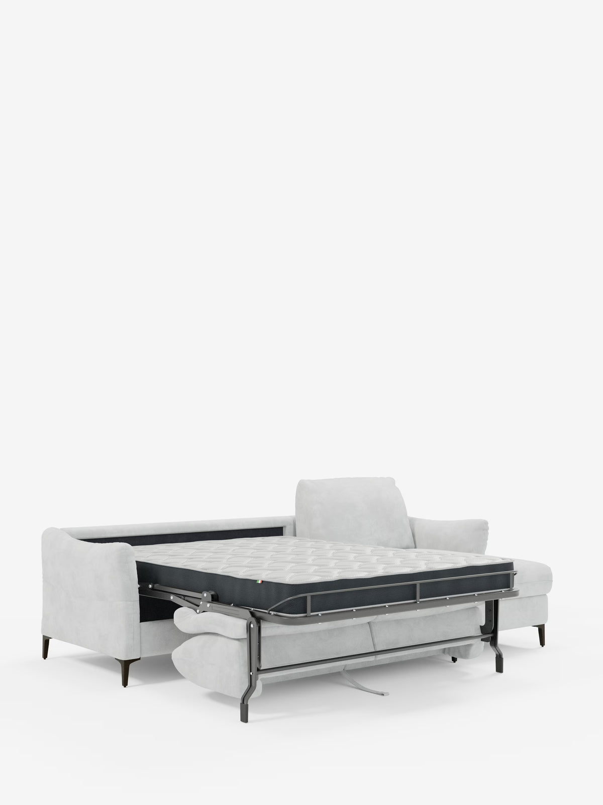 Dalia schlafsofa mit Chaiselongue mit Stauraum und Matratze 18 cm hoch – hohe Füße und fleckenabweisender Stoff T30