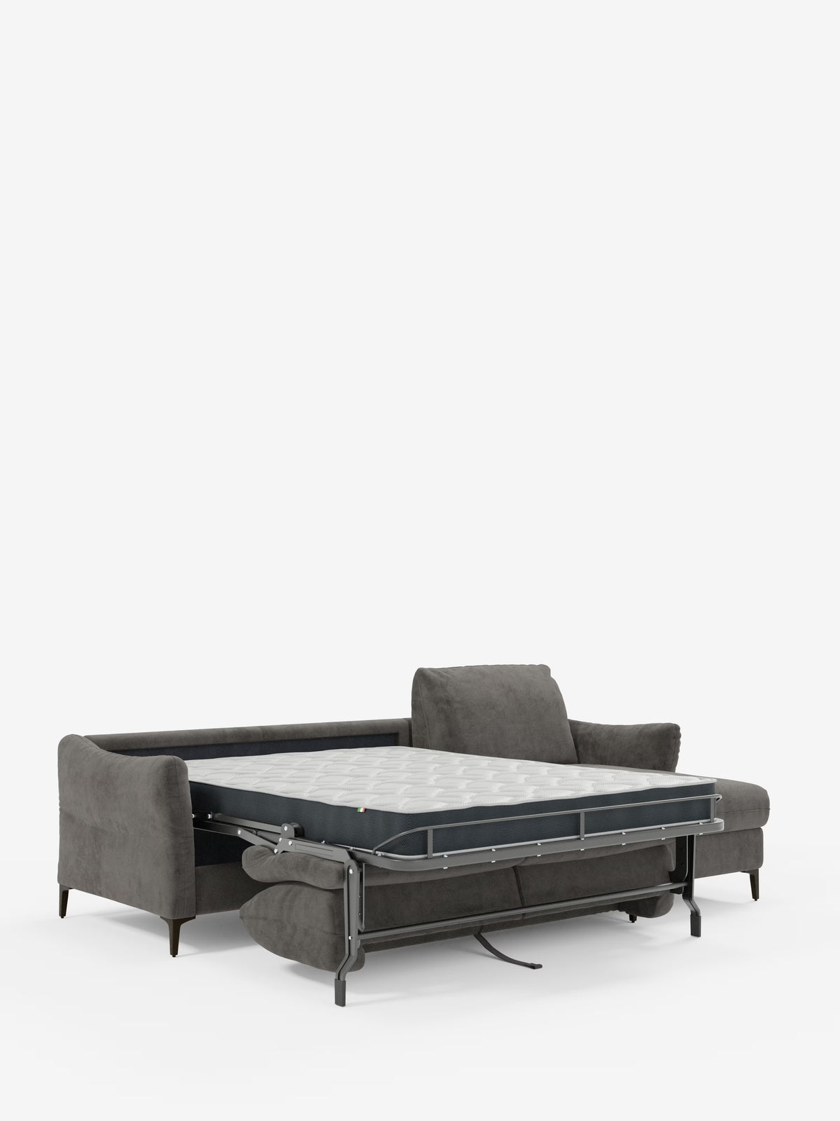 Dalia schlafsofa mit Chaiselongue mit Stauraum und Matratze 18 cm hoch – hohe Füße und fleckenabweisender Stoff T30