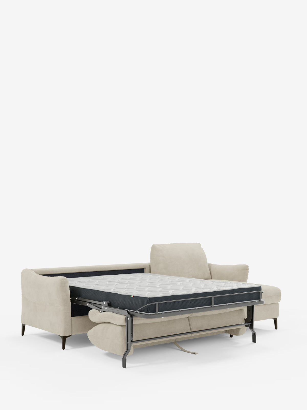 Dalia schlafsofa mit Chaiselongue mit Stauraum und Matratze 18 cm hoch – hohe Füße und fleckenabweisender Stoff T30