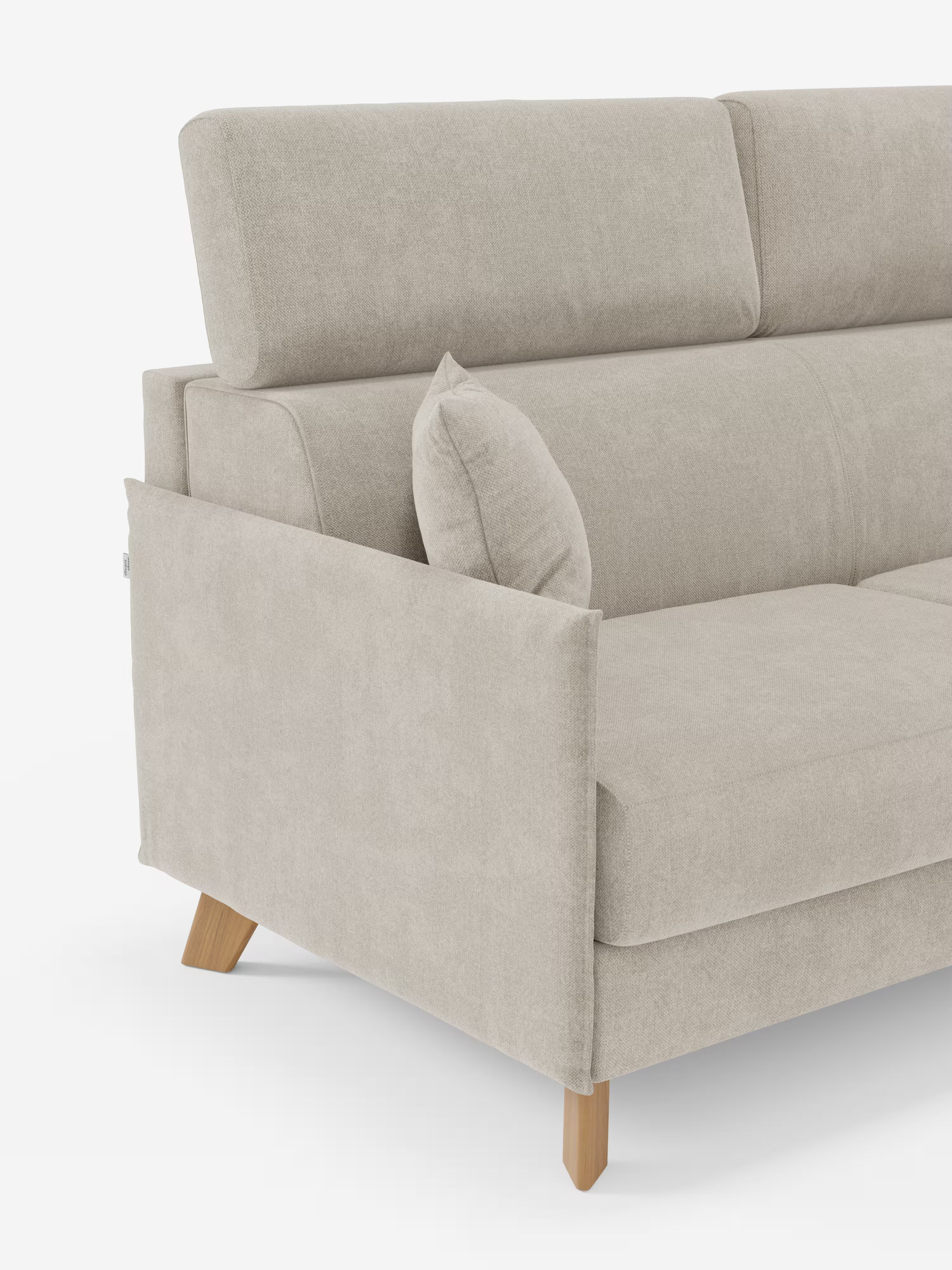 Sole Schlafsofa mit Matratze und verstellbaren Kopfstützen – elegantes Design, 100 % abziehbarer Bezug aus fleckenabweisendem Stoff T23