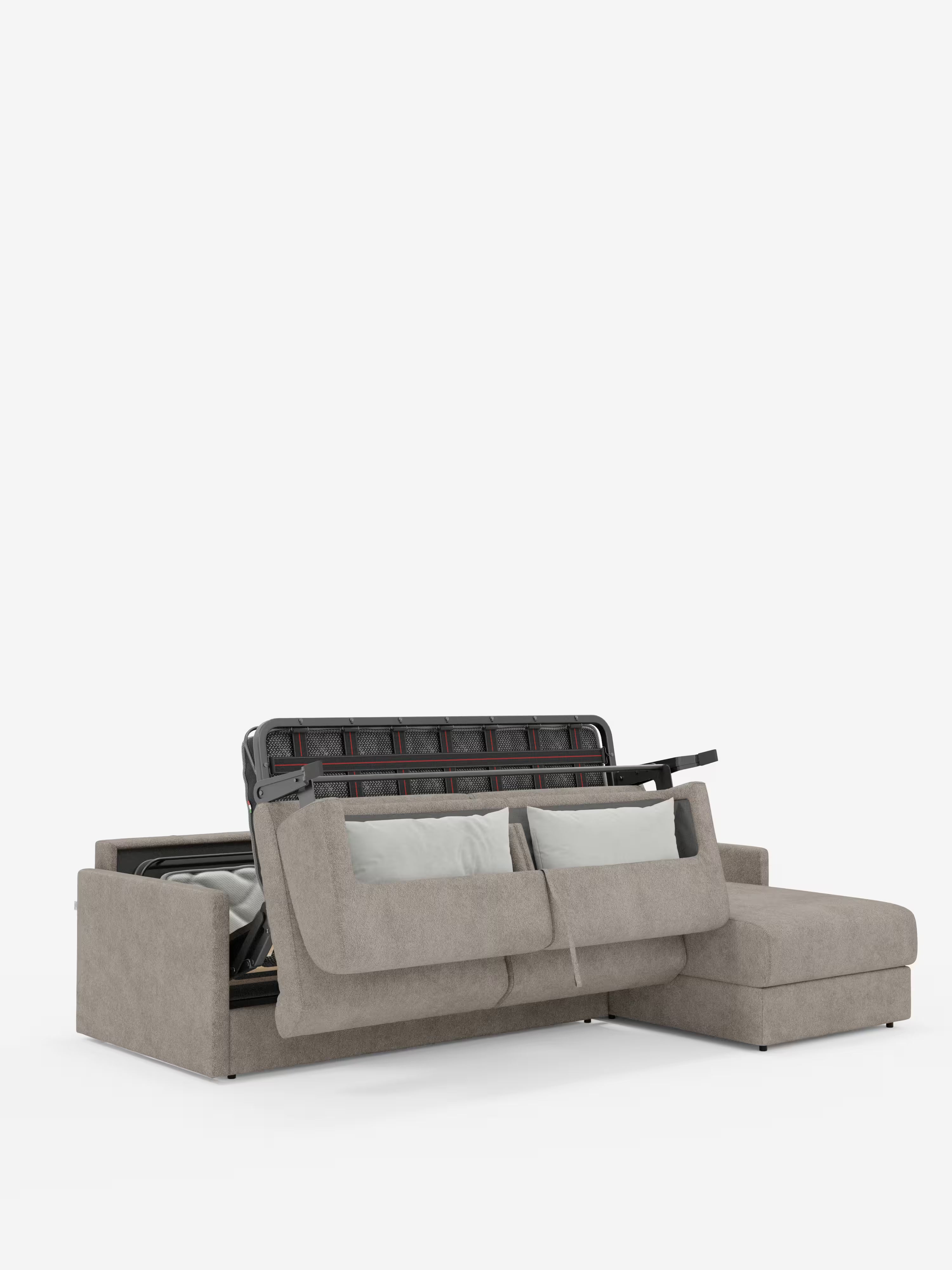 Tommy Divano Letto con penisola contenitore - design minimal e sfoderabile in tessuto smacchiabile simil cotone T33