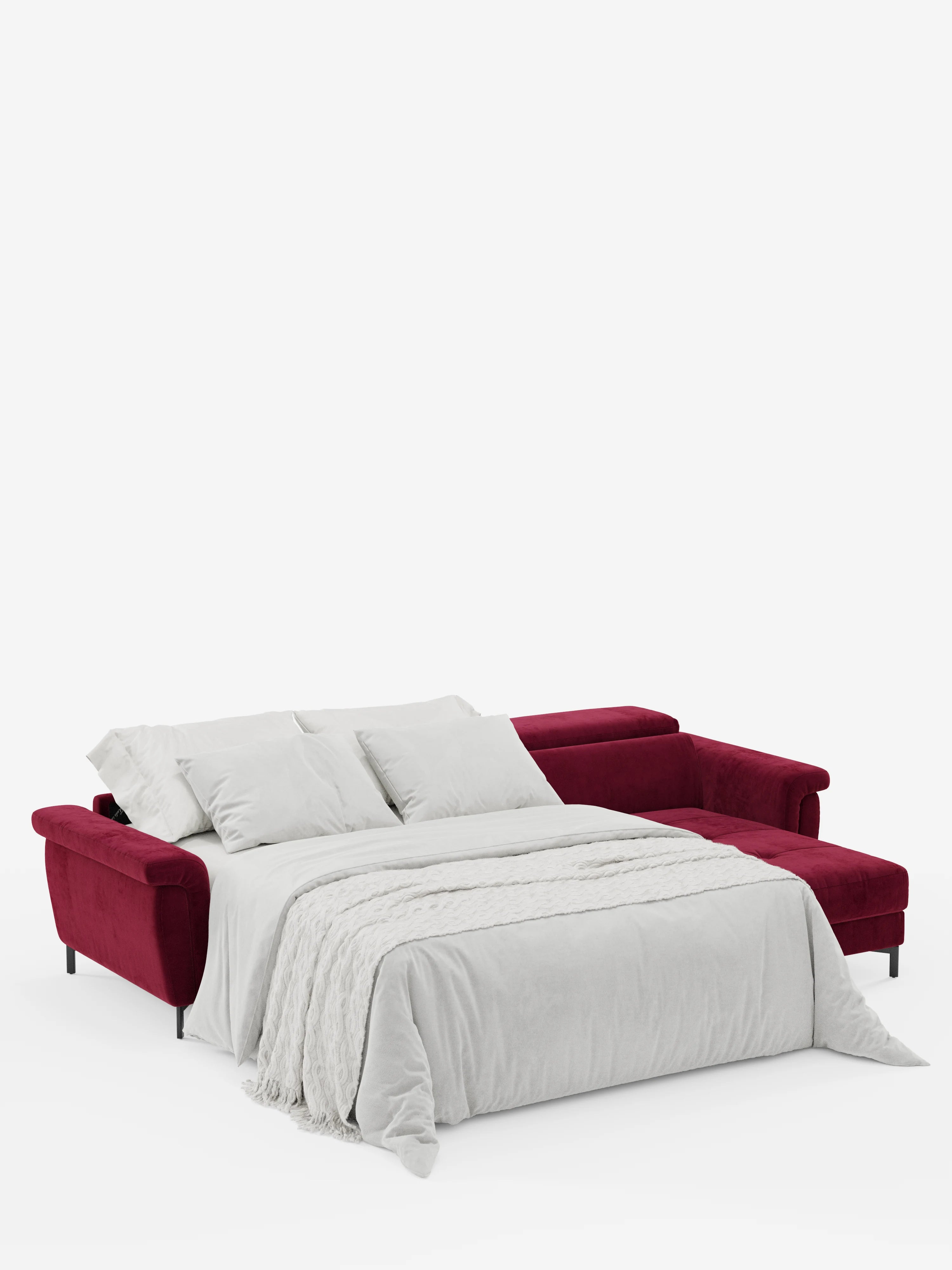 Capri Divano letto angolare con penisola contenitore e poggiatesta reclinabili - elegante tessuto smacchiabile T30