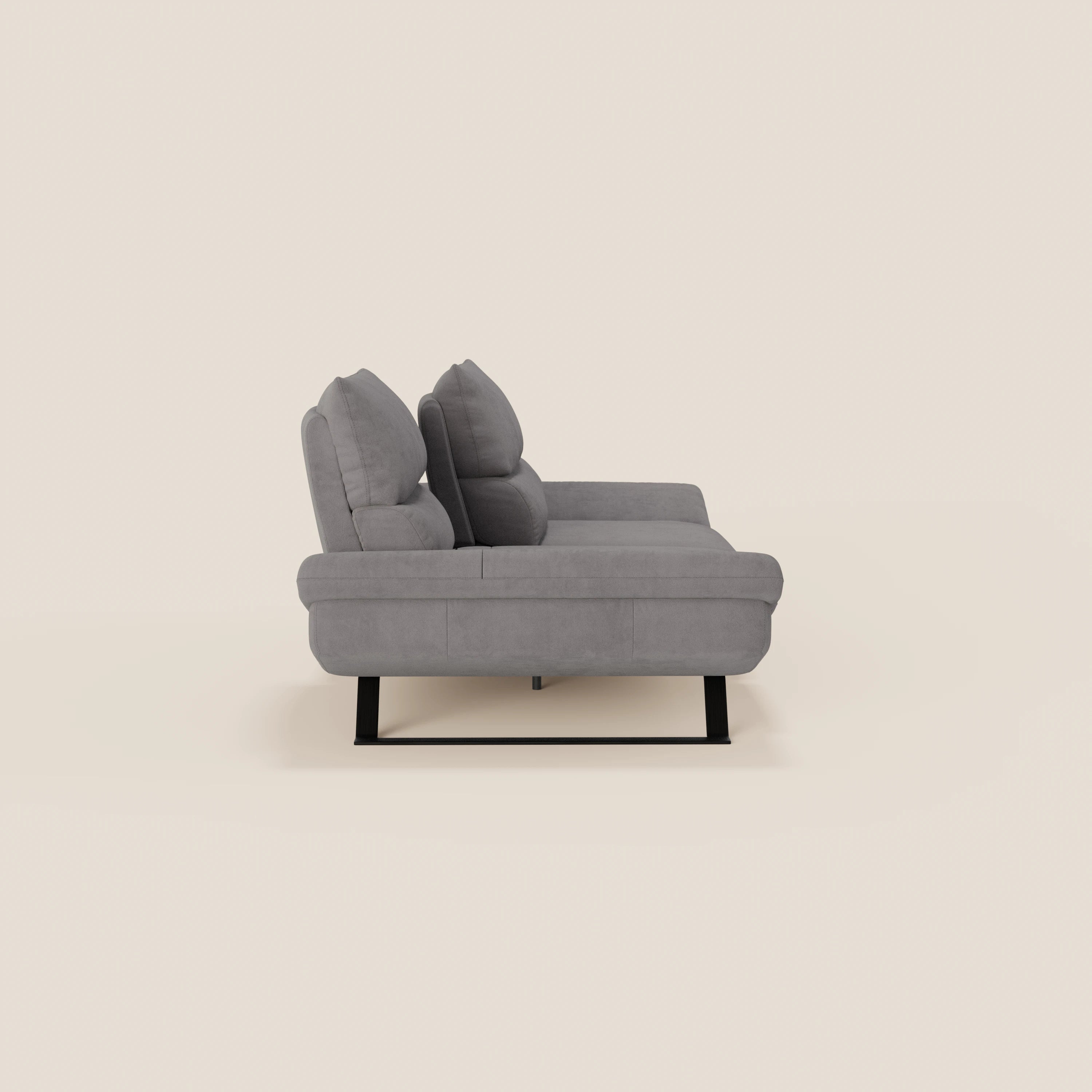 Eclipse Divano dal design moderno 2 e 3 posti con schienali traslanti - piedini alti in elegante microfibra smacchiabile T11 - divani.store