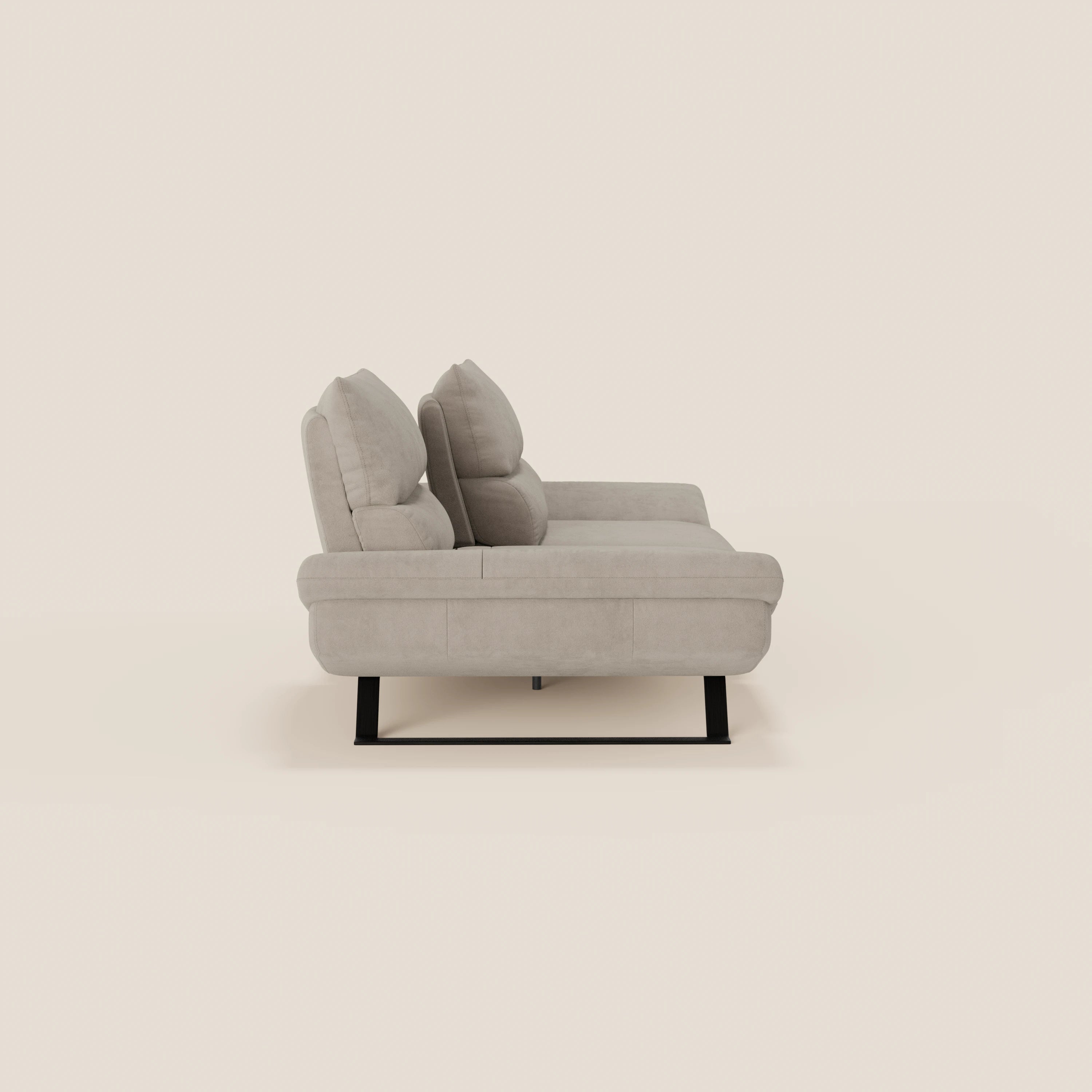 Eclipse Divano dal design moderno 2 e 3 posti con schienali traslanti - piedini alti in elegante microfibra smacchiabile T11 - divani.store