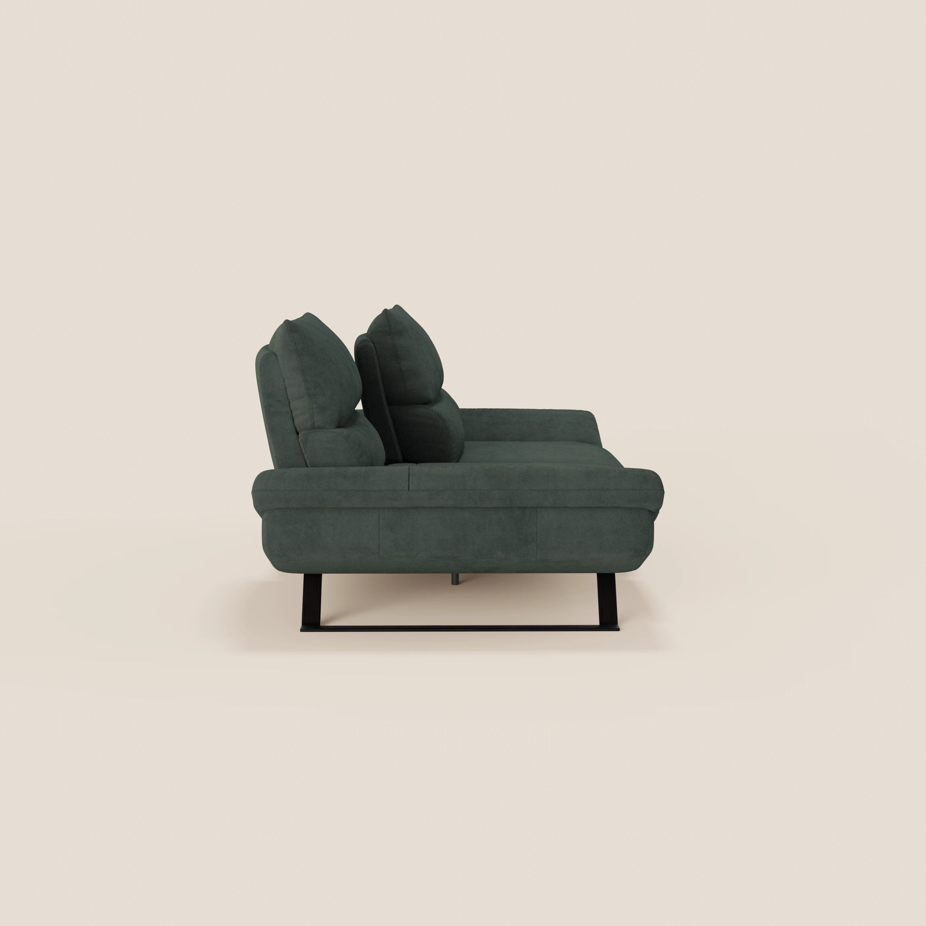 Eclipse Divano dal design moderno 2 e 3 posti con schienali traslanti - piedini alti in elegante microfibra smacchiabile T11 - divani.store