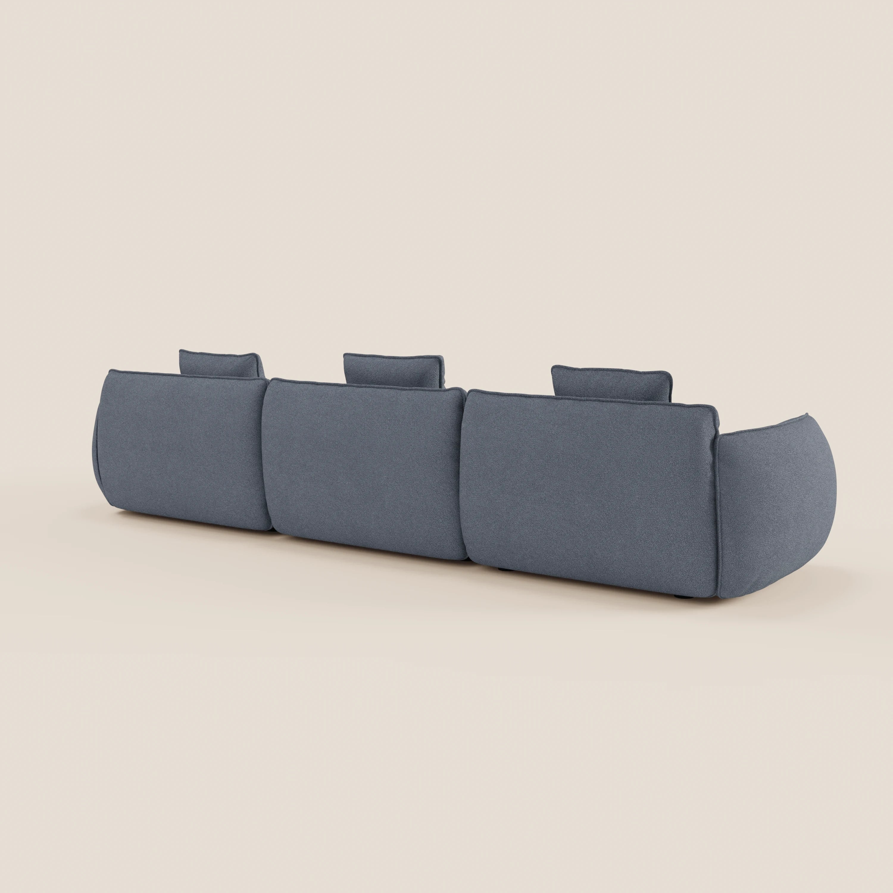 Nimbus divano con penisola componibile in morbido tessuto T33 - divani.store
