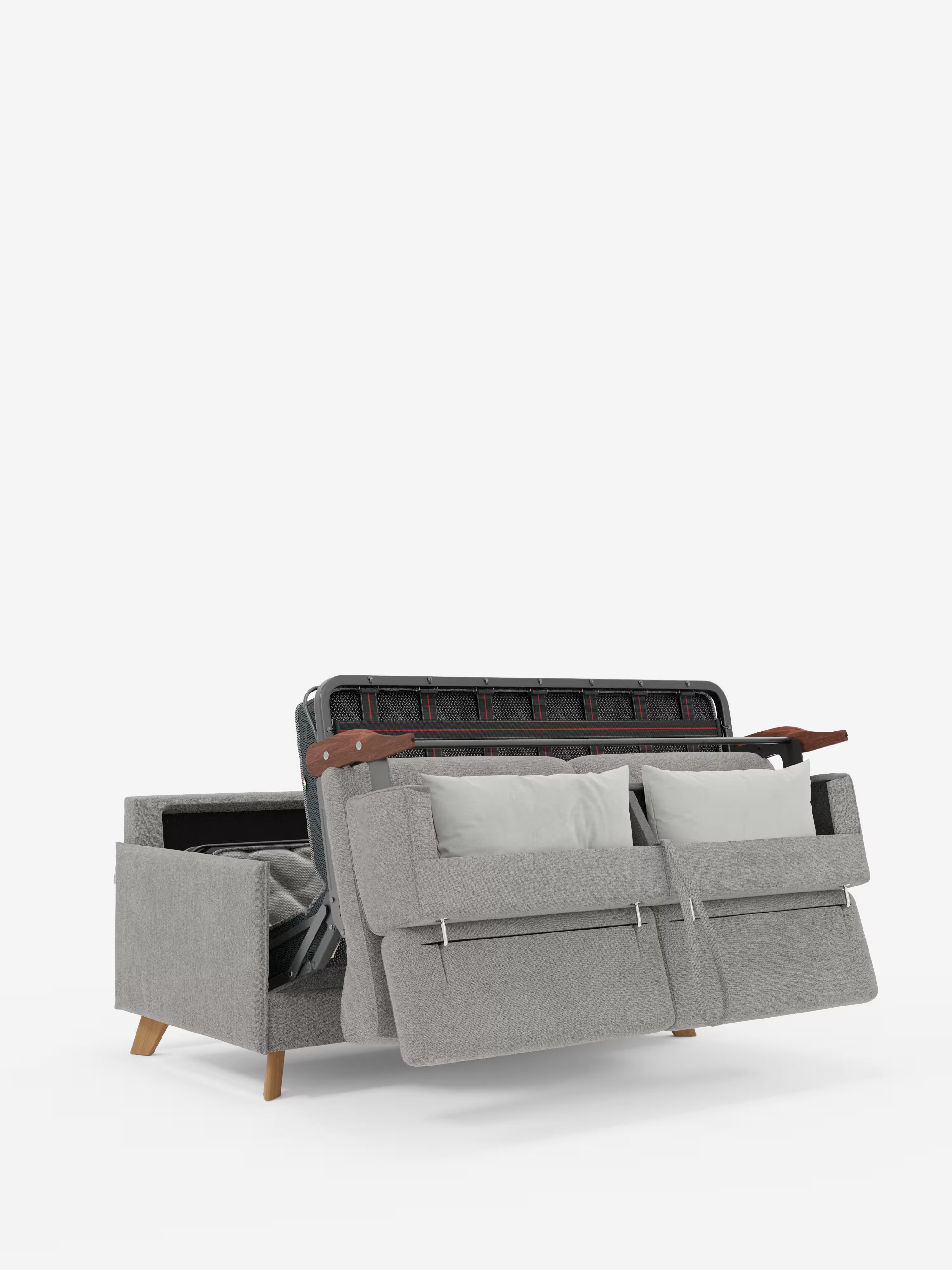 Sole Schlafsofa mit Matratze und verstellbaren Kopfstützen – elegantes Design, 100 % abziehbarer Bezug aus fleckenabweisendem Stoff T23