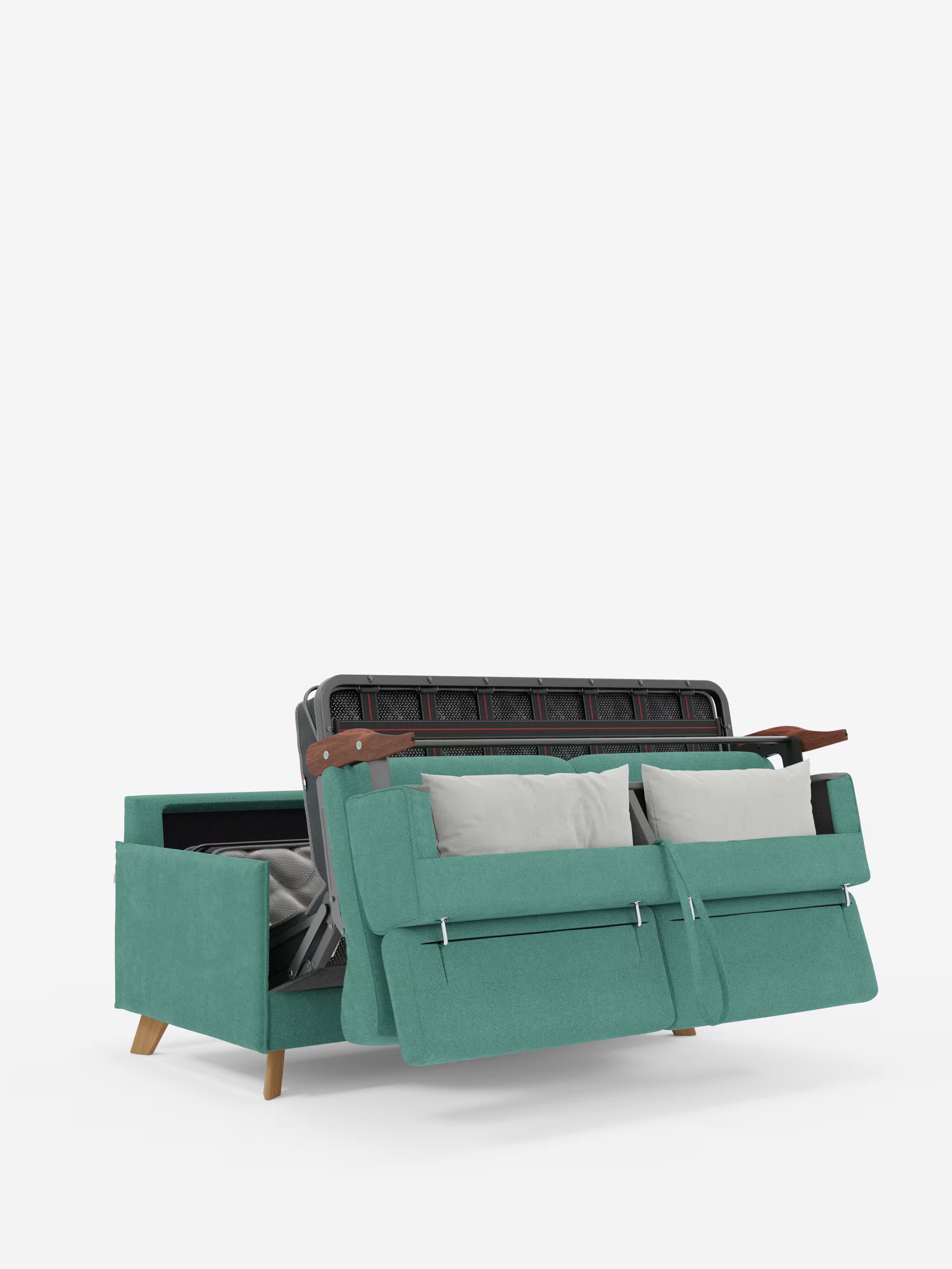 Sole Schlafsofa mit Matratze und verstellbaren Kopfstützen – elegantes Design, 100 % abziehbarer Bezug aus fleckenabweisendem Stoff T23