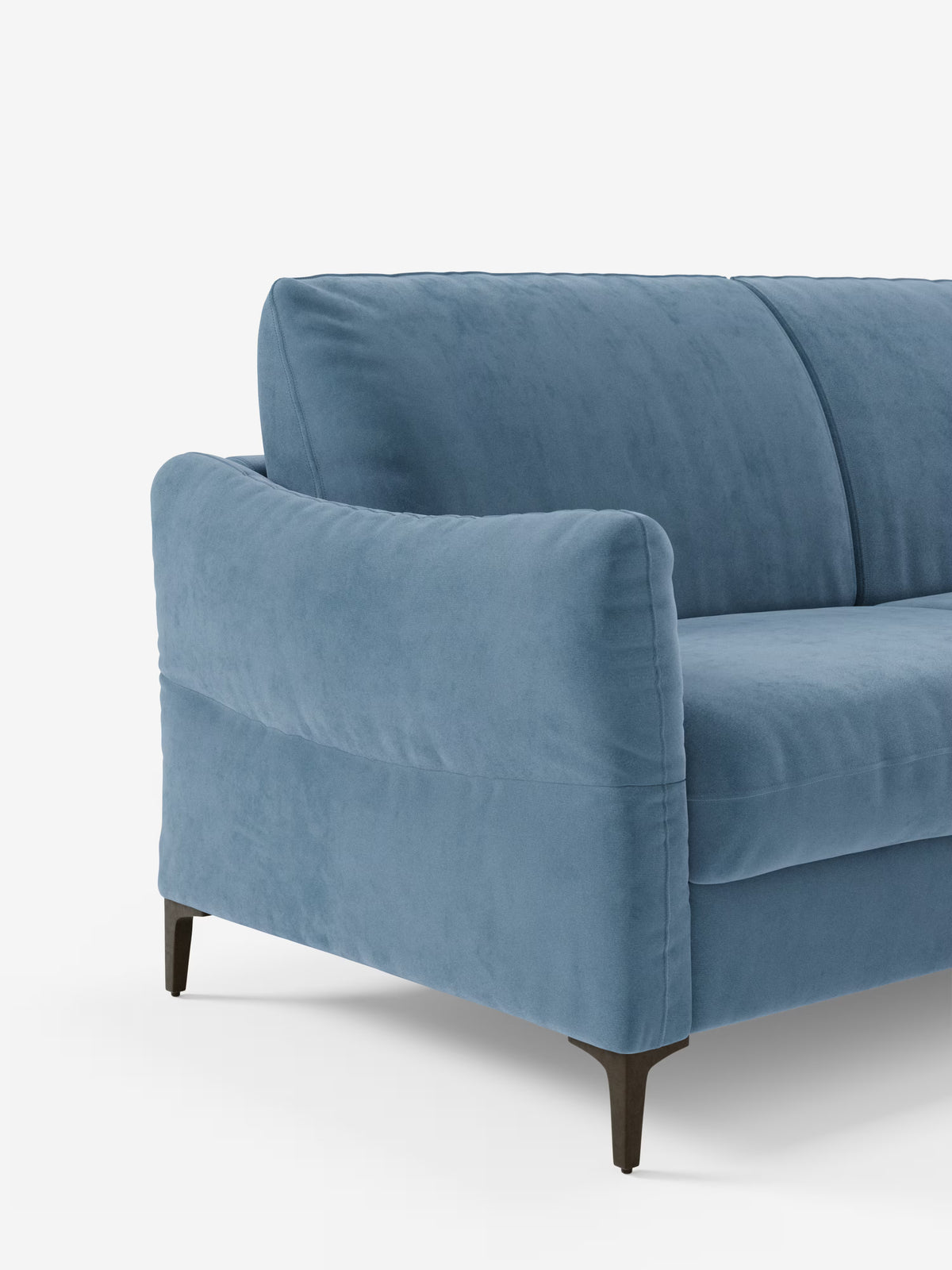 Dalia schlafsofa mit Chaiselongue mit Stauraum und Matratze 18 cm hoch – hohe Füße und fleckenabweisender Stoff T30