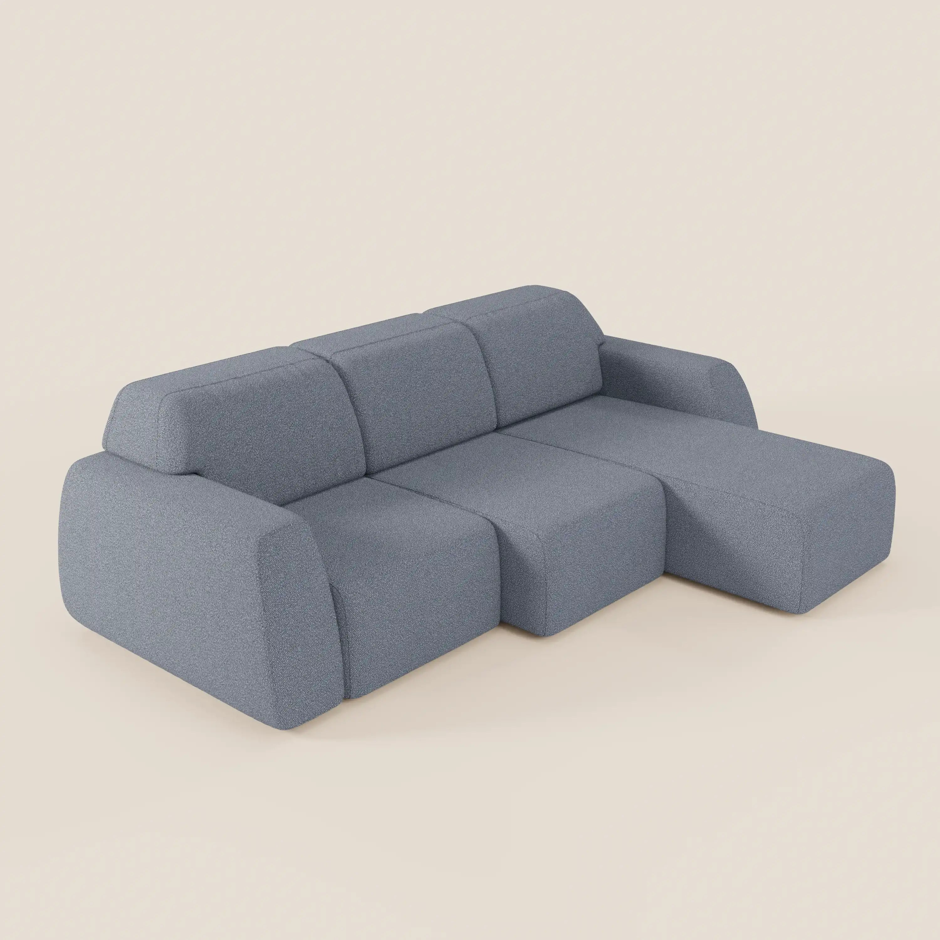 Orbit Divano angolare con penisola reversibile e tutte le sedute allungabili in tessuto smacchiabile effetto cotone T33 - divani.store
