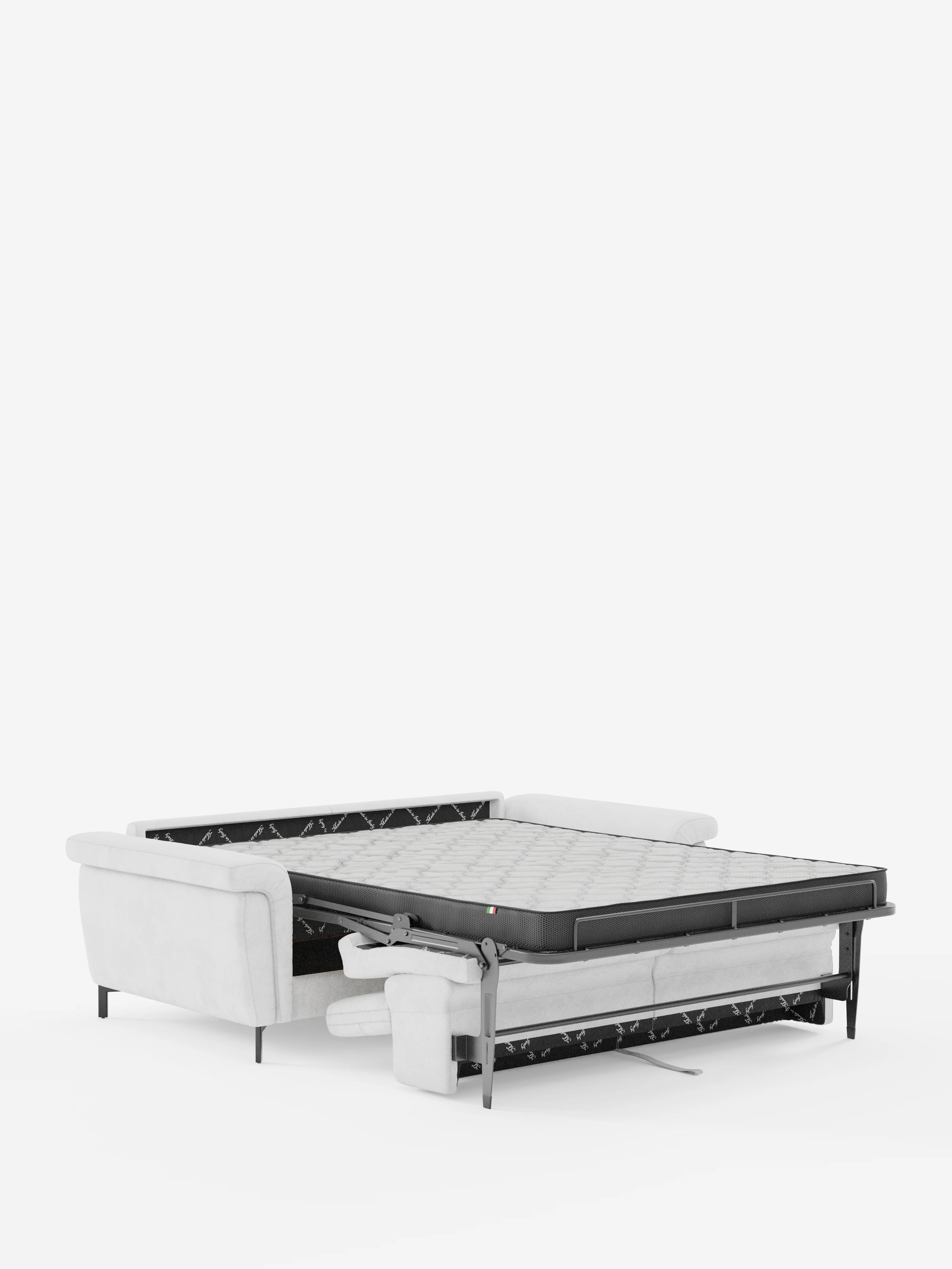 Capri – Design-Schlafsofa mit hohen Füßen – verstellbare Kopfstützen aus edlem, fleckenabweisendem Stoff in Samtstoff T30