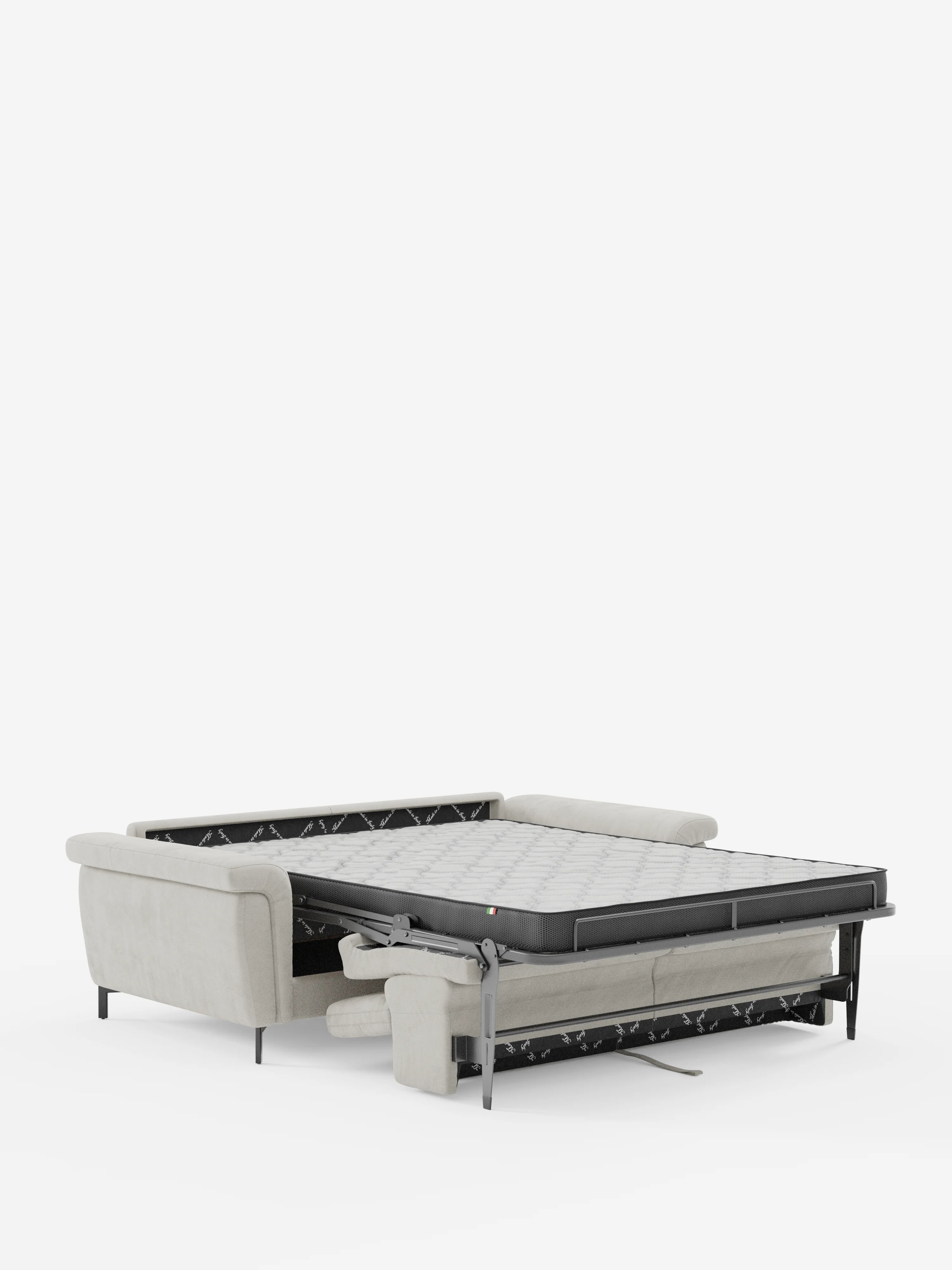 Capri – Design-Schlafsofa mit hohen Füßen – verstellbare Kopfstützen aus edlem, fleckenabweisendem Stoff in Samtstoff T30