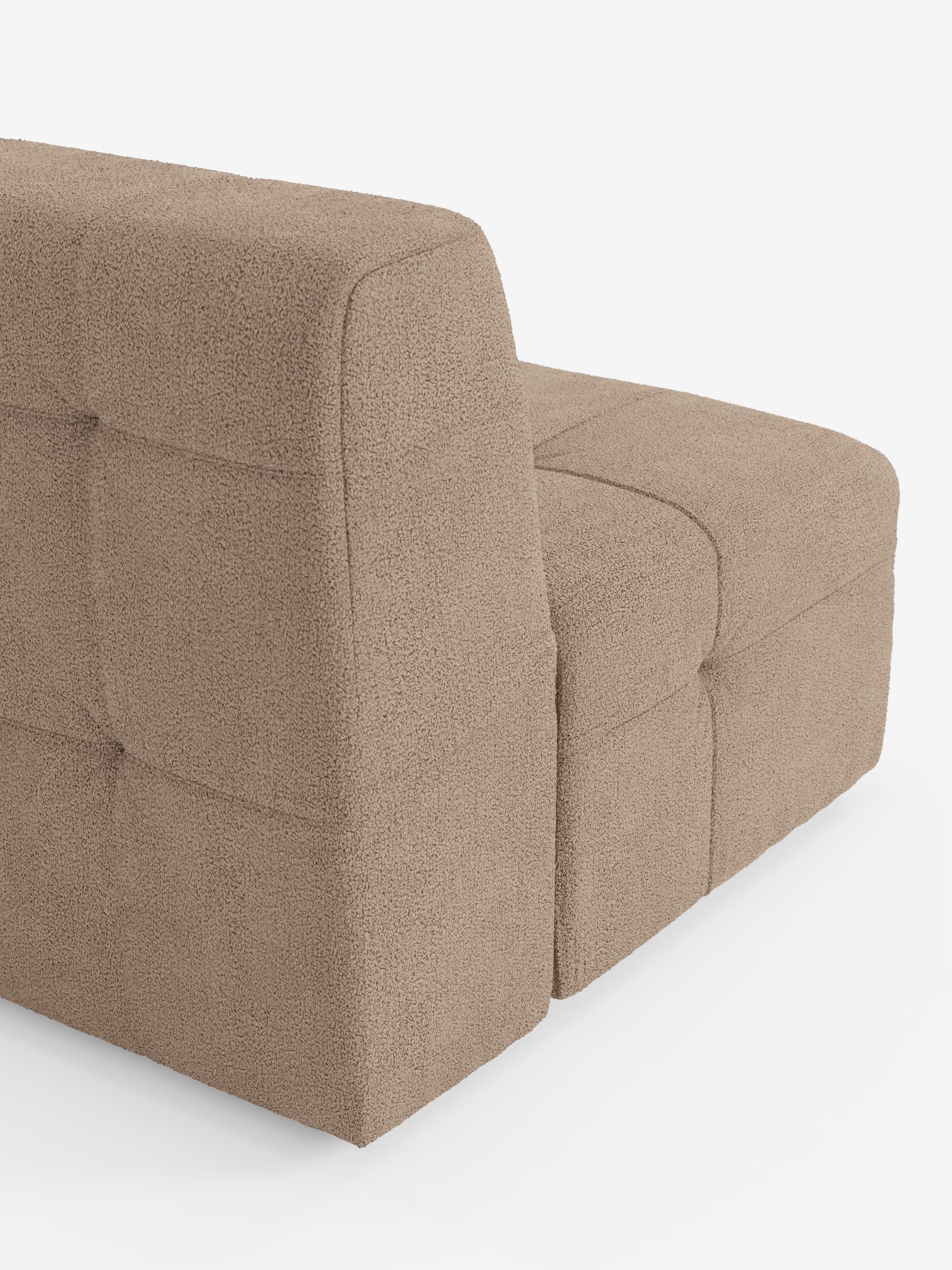 Mosaic Sesselmodul 77 cm aus Bouclé – Capitonné und Design aus fleckenabweisendem Stoff T21