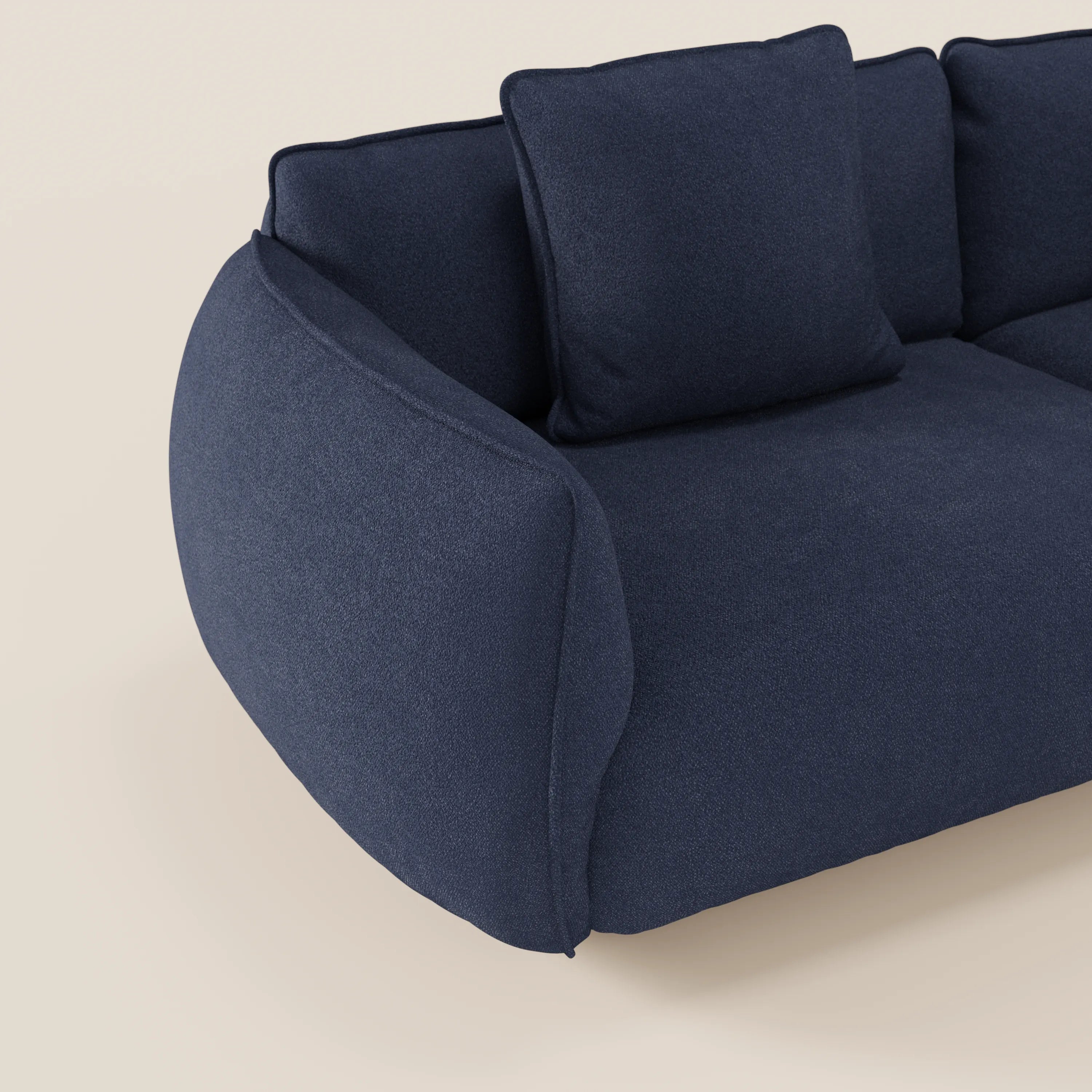 Nimbus divano lineare modulare a 3 sedute componibile in morbido tessuto T33 - divani.store