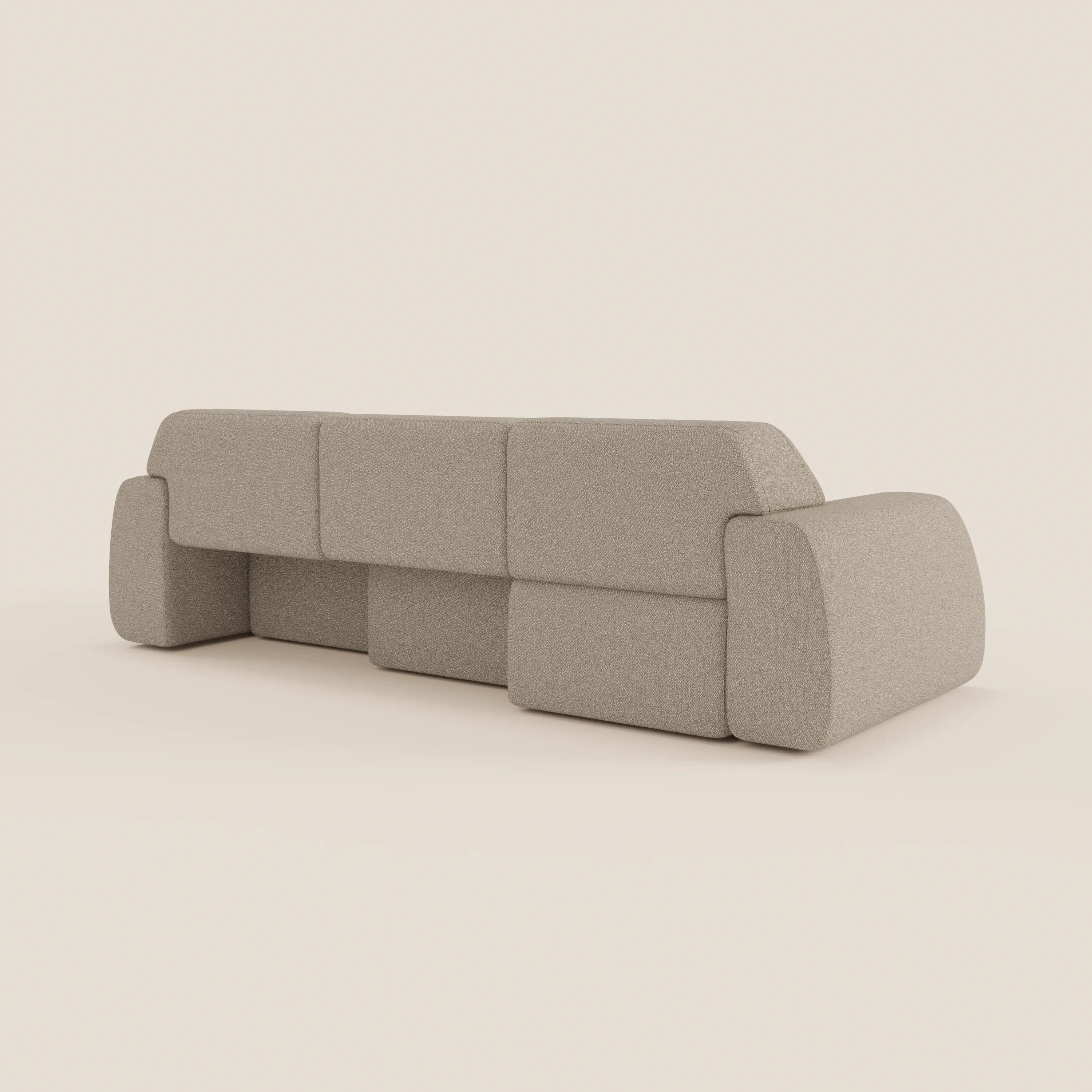 Orbit divano con 3 sedute scorrevoli e allungabili in tessuto effetto cotone smacchiabile T33 - divani.store