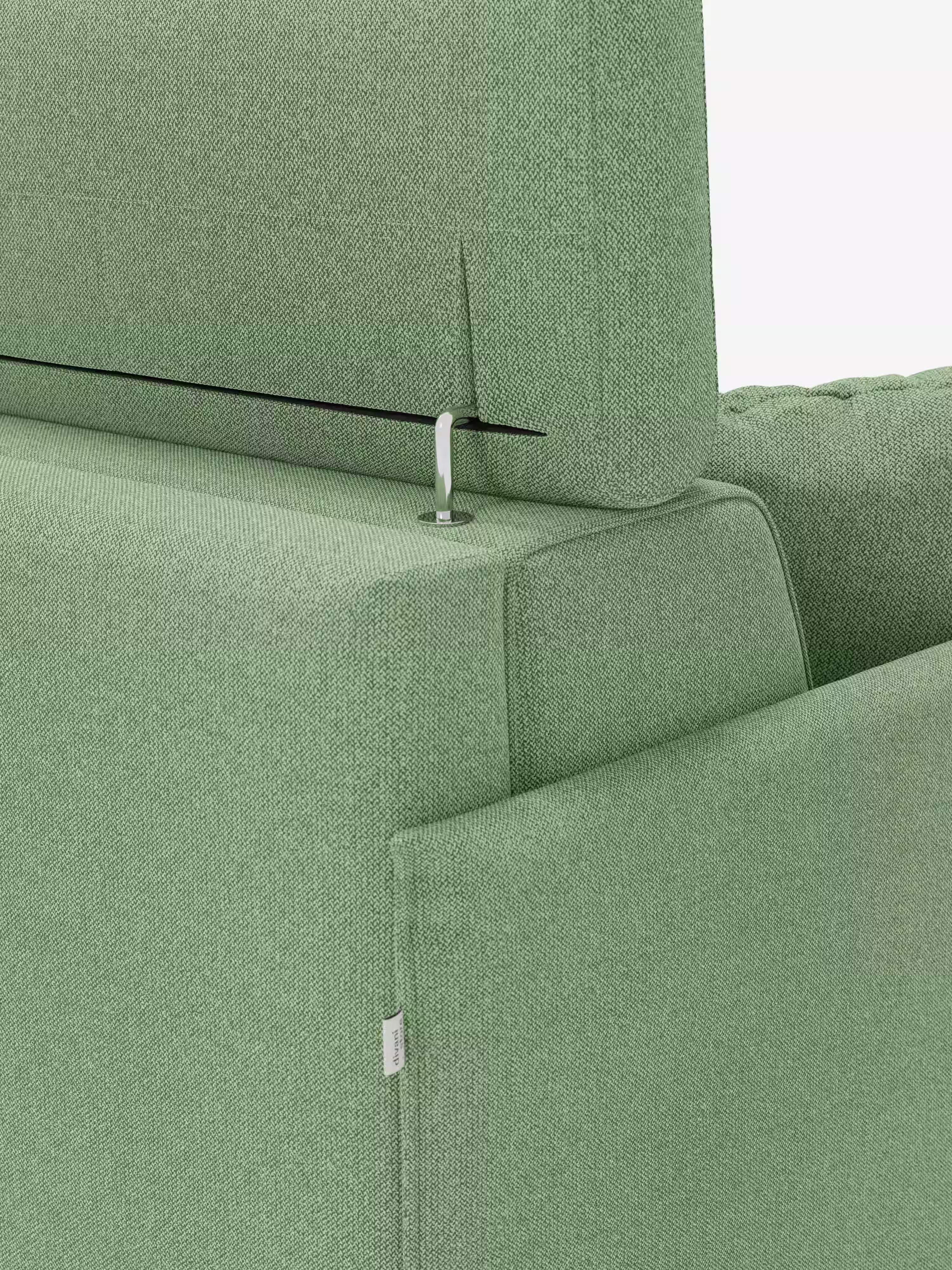 Sole Ecksofa mit Schlaffunktion mit Matratze Stauraum-Halbinsel und verstellbaren Kopfstützen – fleckenabweisender Stoff T23