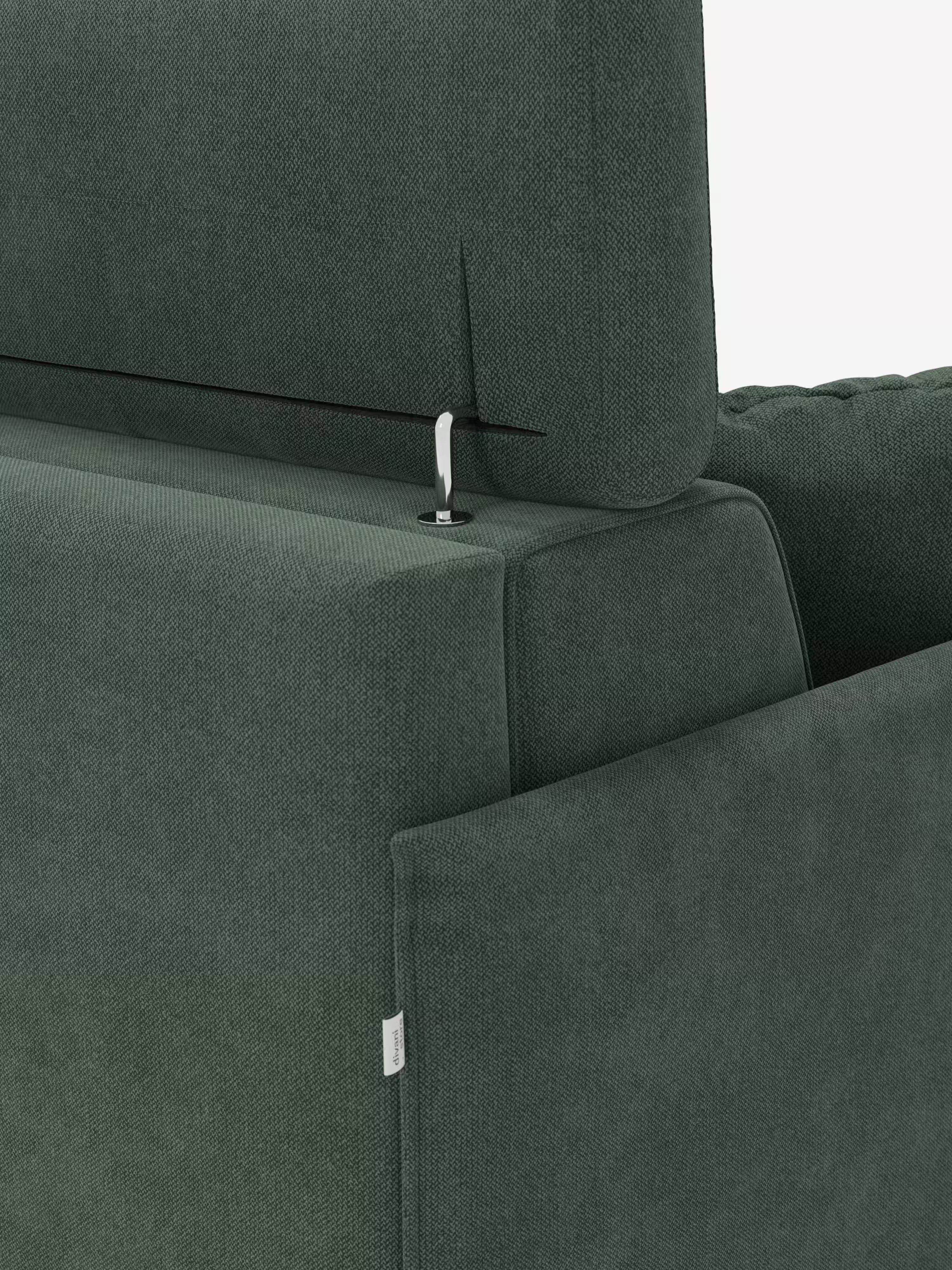 Sole Ecksofa mit Schlaffunktion mit Matratze Stauraum-Halbinsel und verstellbaren Kopfstützen – fleckenabweisender Stoff T23