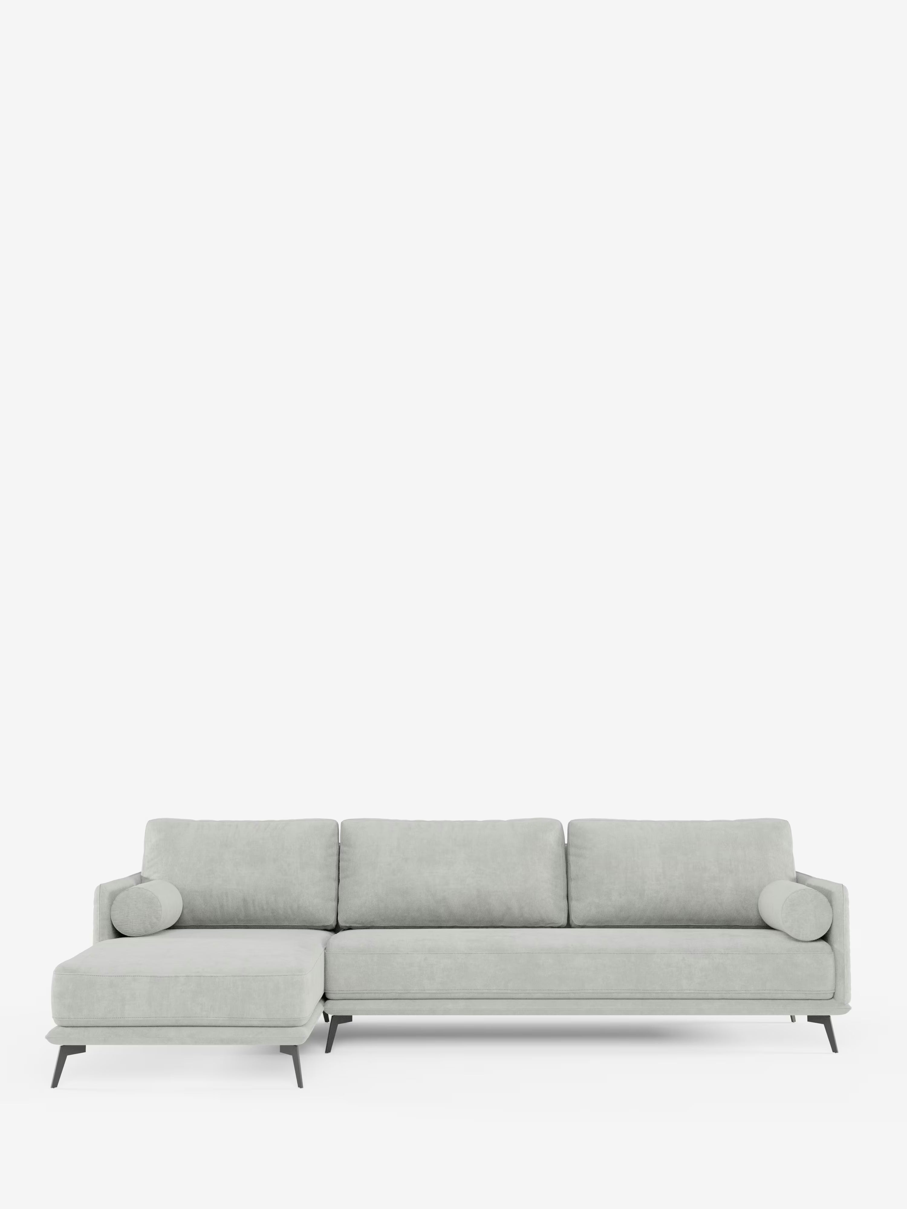 Basalto – Modernes Ecksofa mit Halbinsel– Metallgestell und daunenkissenmit fleckenabweisendem Bezug T31