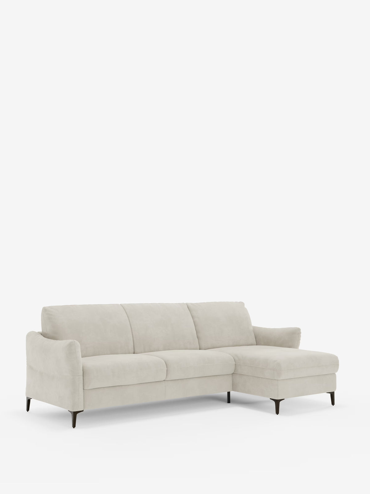 Dalia schlafsofa mit Chaiselongue mit Stauraum und Matratze 18 cm hoch – hohe Füße und fleckenabweisender Stoff T30