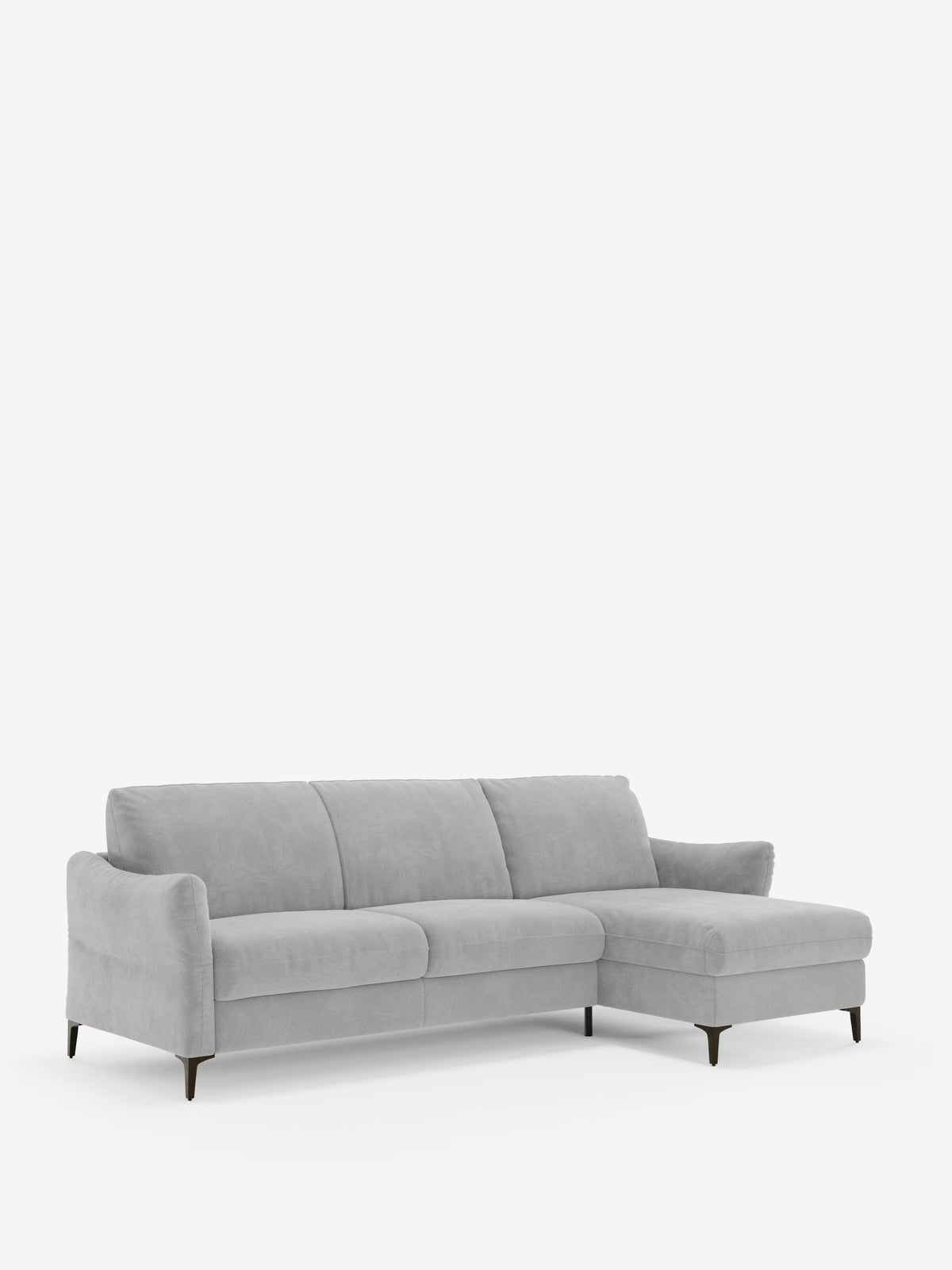 Dalia schlafsofa mit Chaiselongue mit Stauraum und Matratze 18 cm hoch – hohe Füße und fleckenabweisender Stoff T30