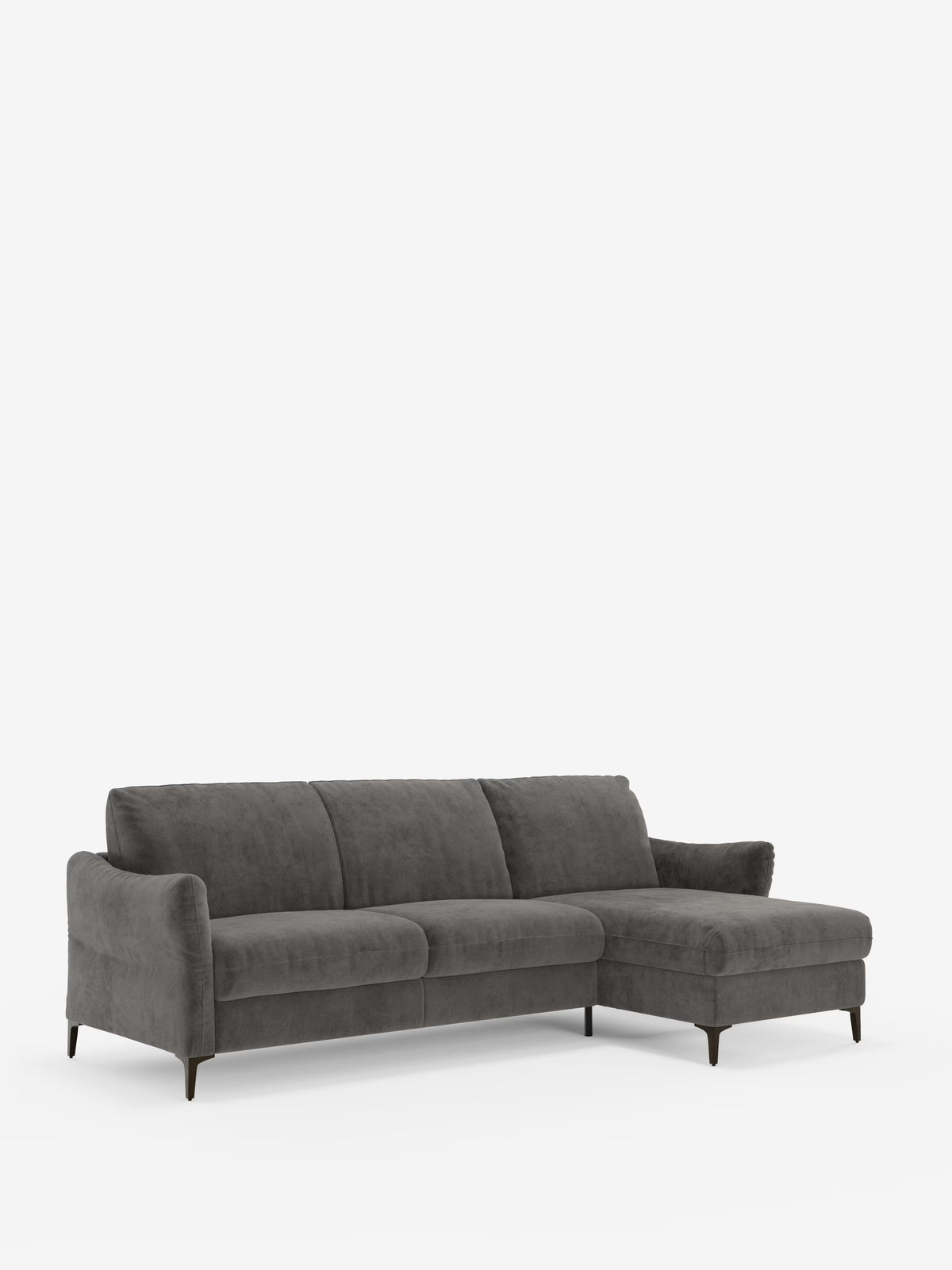 Dalia schlafsofa mit Chaiselongue mit Stauraum und Matratze 18 cm hoch – hohe Füße und fleckenabweisender Stoff T30
