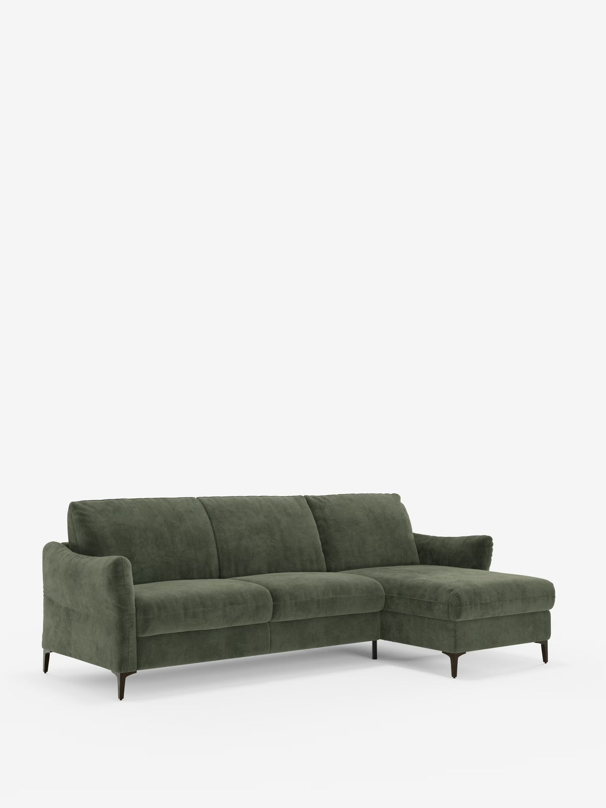 Dalia schlafsofa mit Chaiselongue mit Stauraum und Matratze 18 cm hoch – hohe Füße und fleckenabweisender Stoff T30