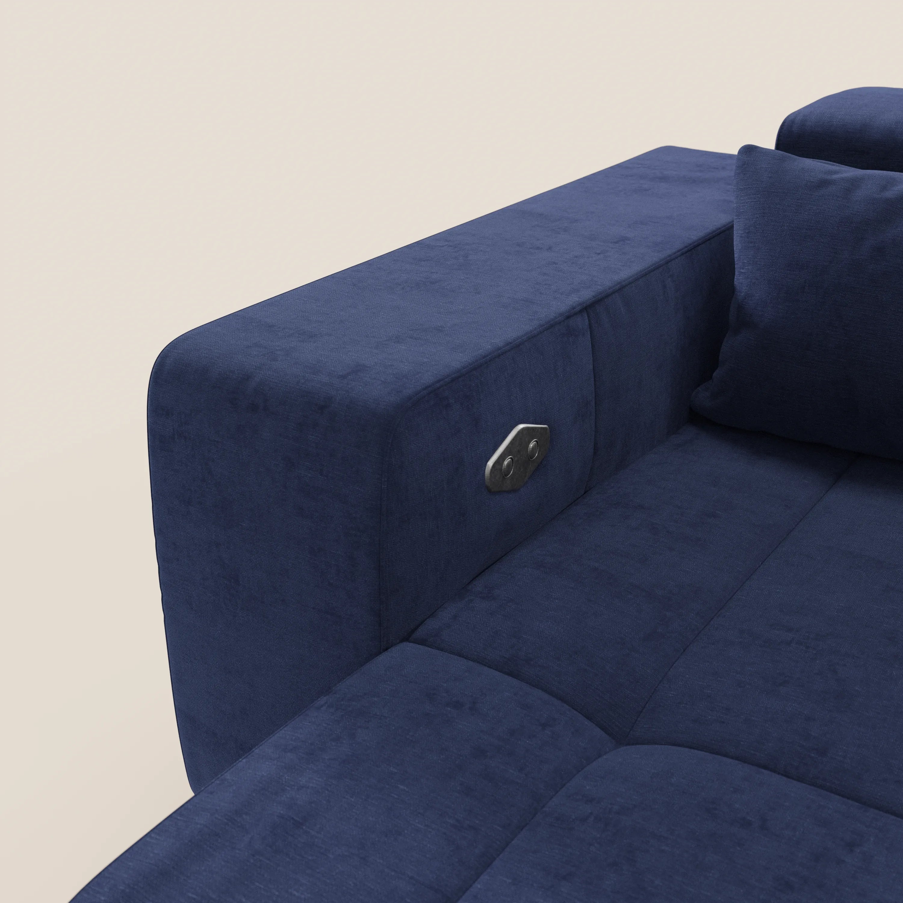 Monarch Divano con Relax Elettrico per allungamento sedute e Poggiatesta Reclinabile in tessuto morbido smacchiabile T31 - divani.store