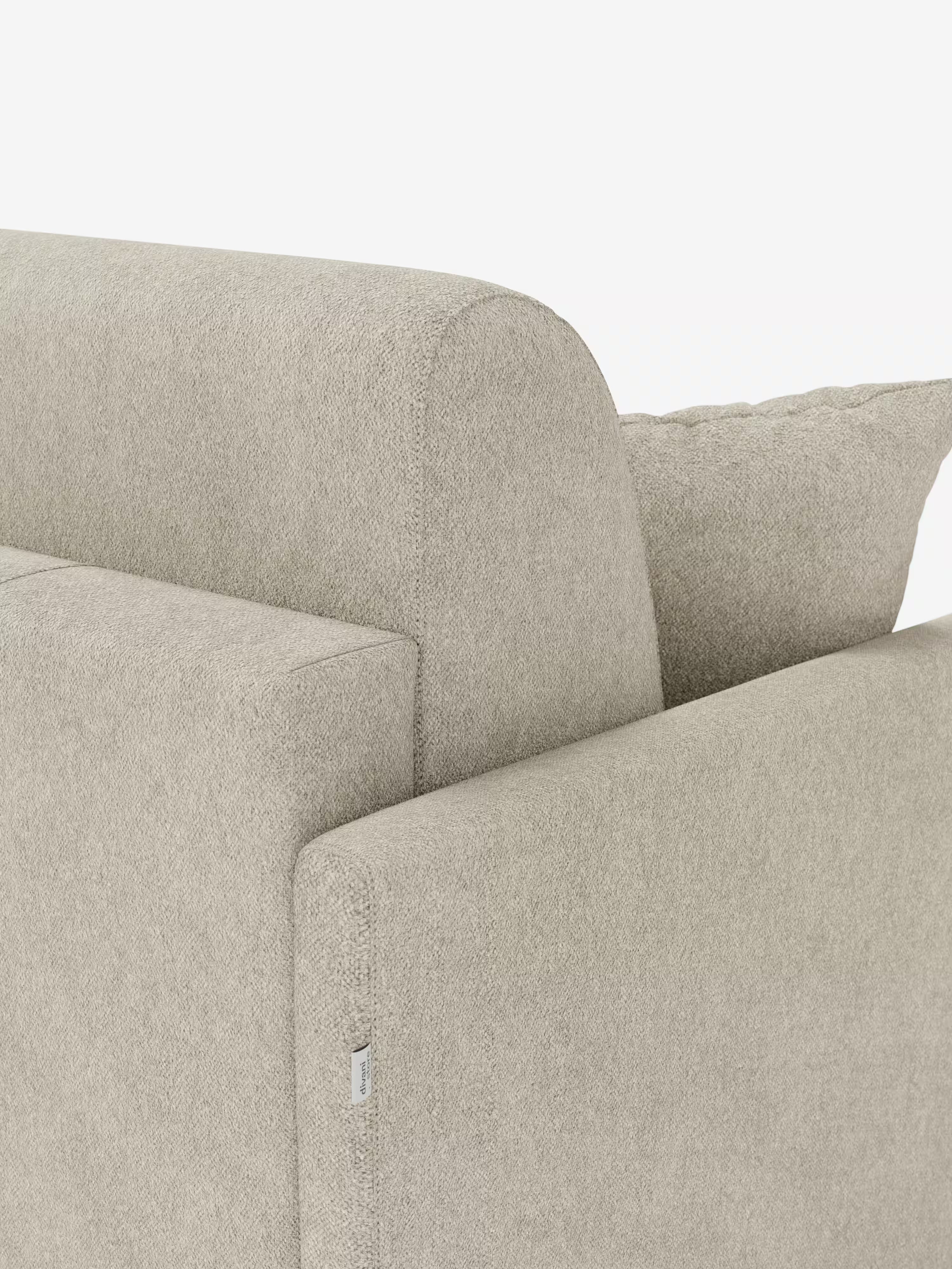 Tommy Divano Letto con penisola contenitore - design minimal e sfoderabile in tessuto smacchiabile simil cotone T33