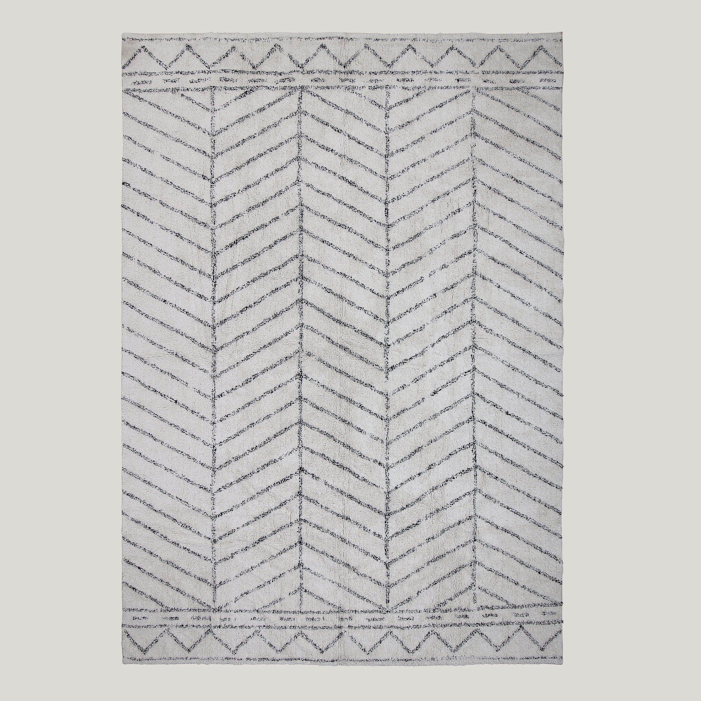 Oiva tappeto con motivo astratto in cotone naturale 300 x 200 cm - divani.store