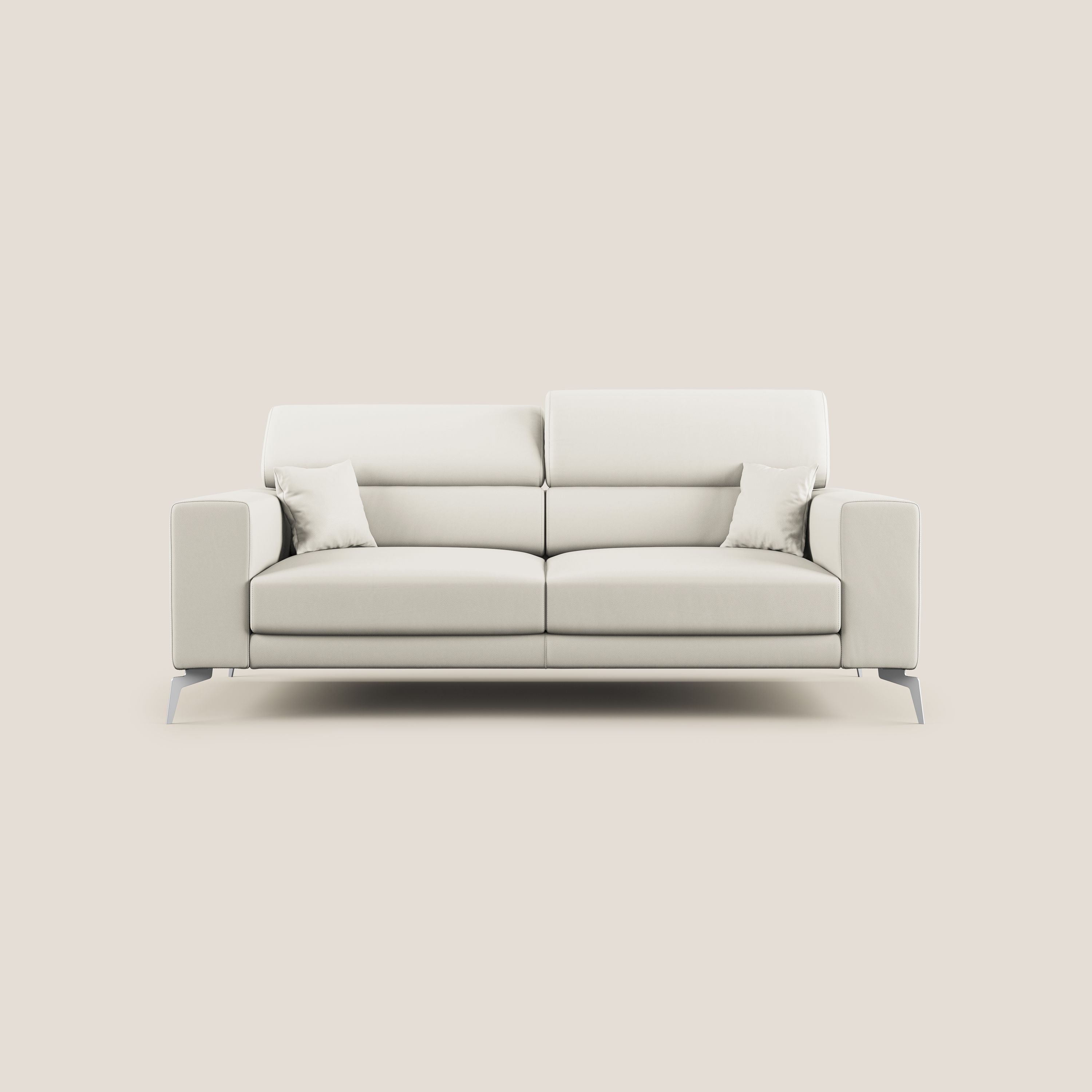 Blade Divano moderno con poggiatesta reclinabili in Ecopelle T04 bianco - divani.store