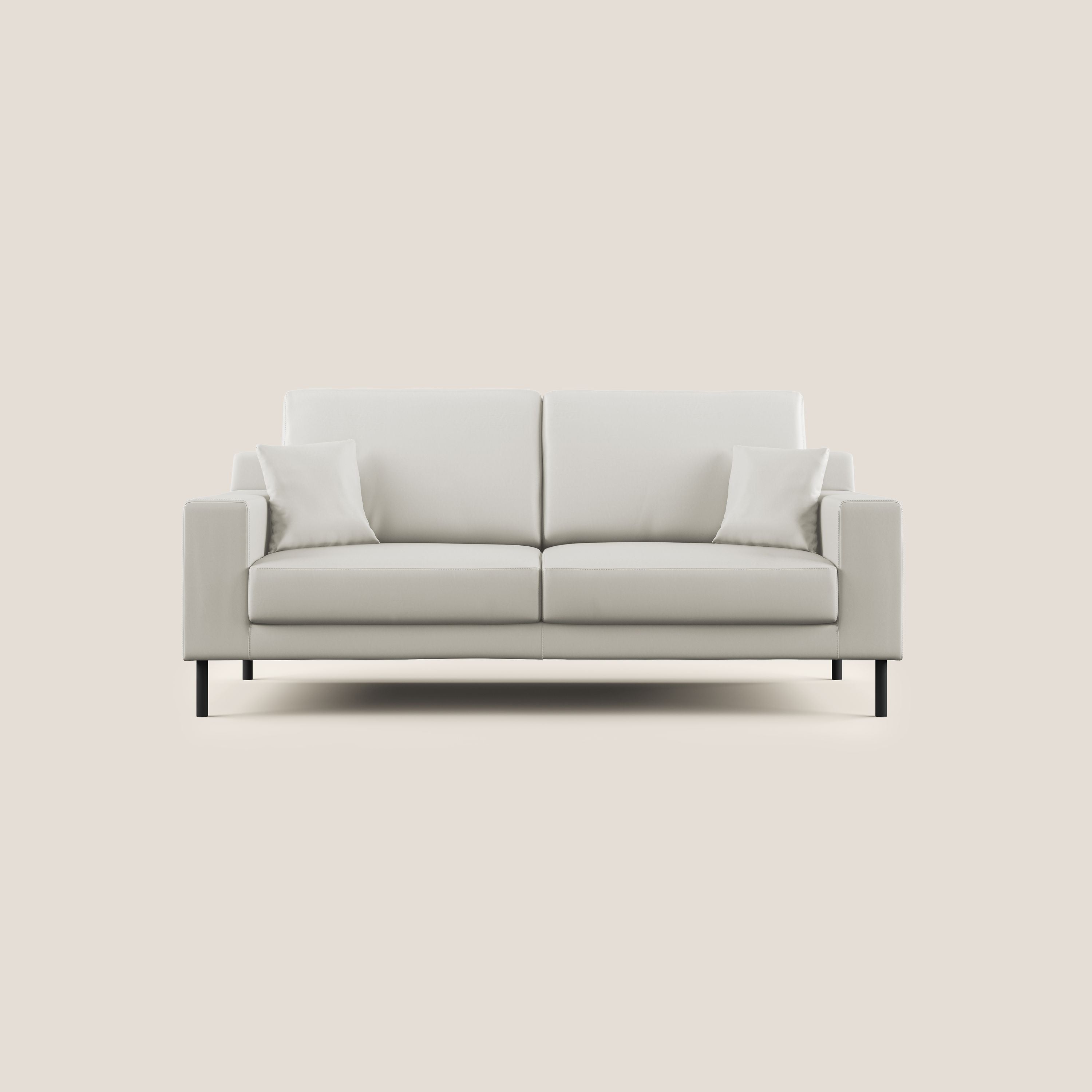 Uranio divano moderno lineare in Ecopelle impermeabile T04 bianco - divani.store