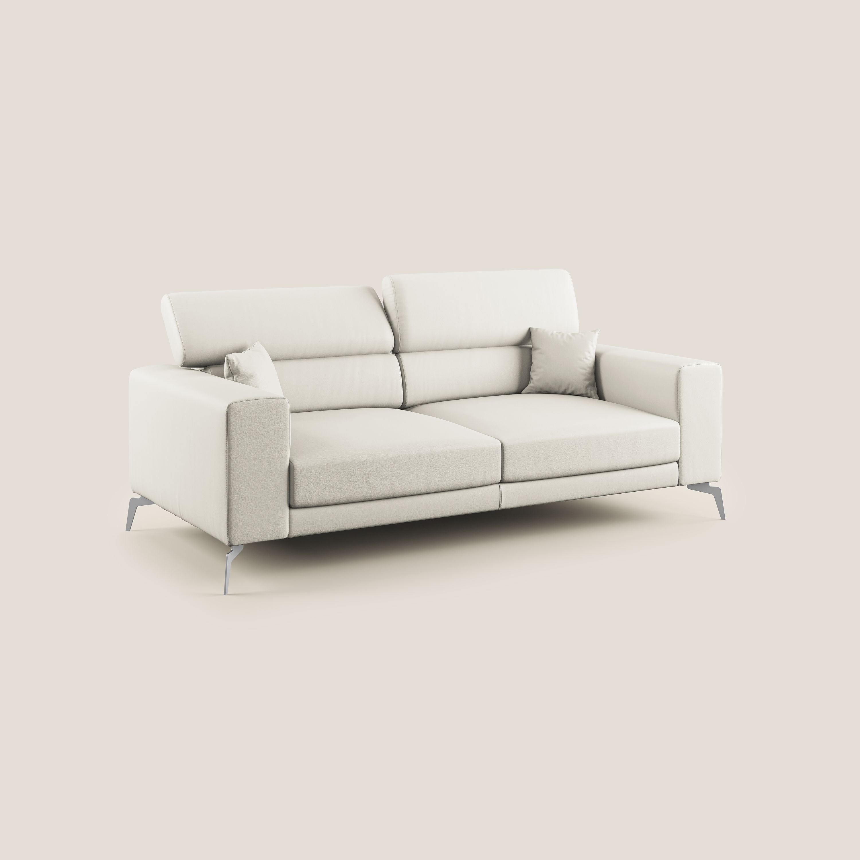 Blade Divano moderno con poggiatesta reclinabili in Ecopelle T04 bianco - divani.store